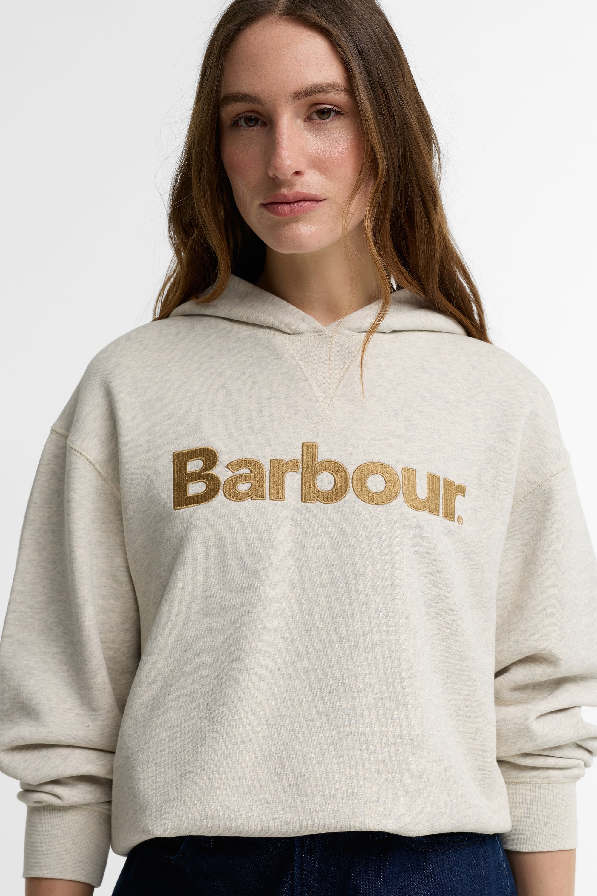 Barbour Hartland Hoodie #Colour_Cloud Marl/Warm Trench