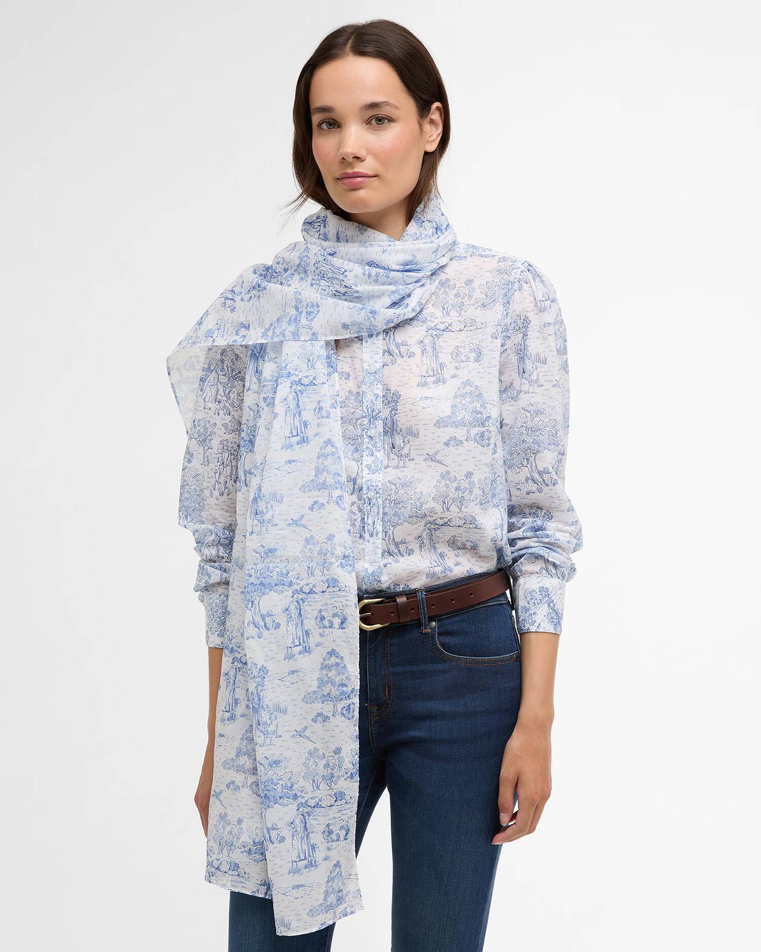 Barbour White Wisteria Scarf #Colour_White