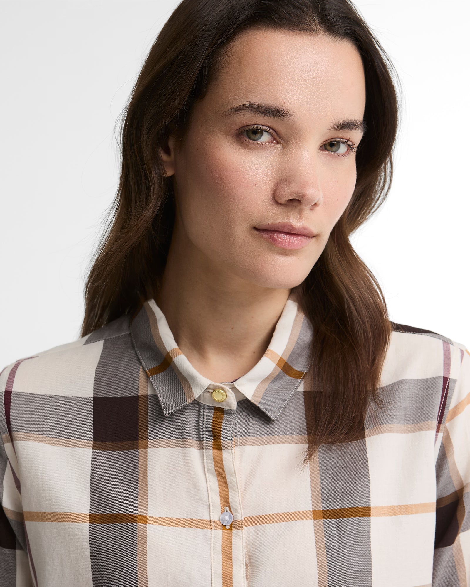 Barbour Moorland Shirt #Colour_Ecru Muted Tartan