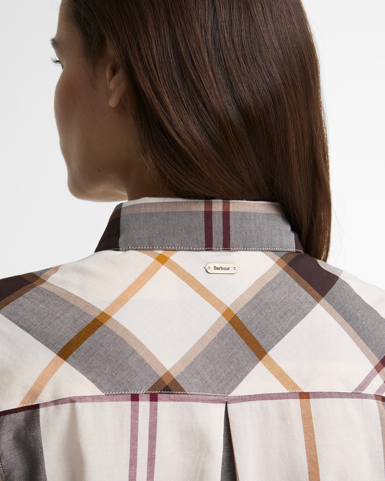 Barbour Moorland Shirt #Colour_Ecru Muted Tartan