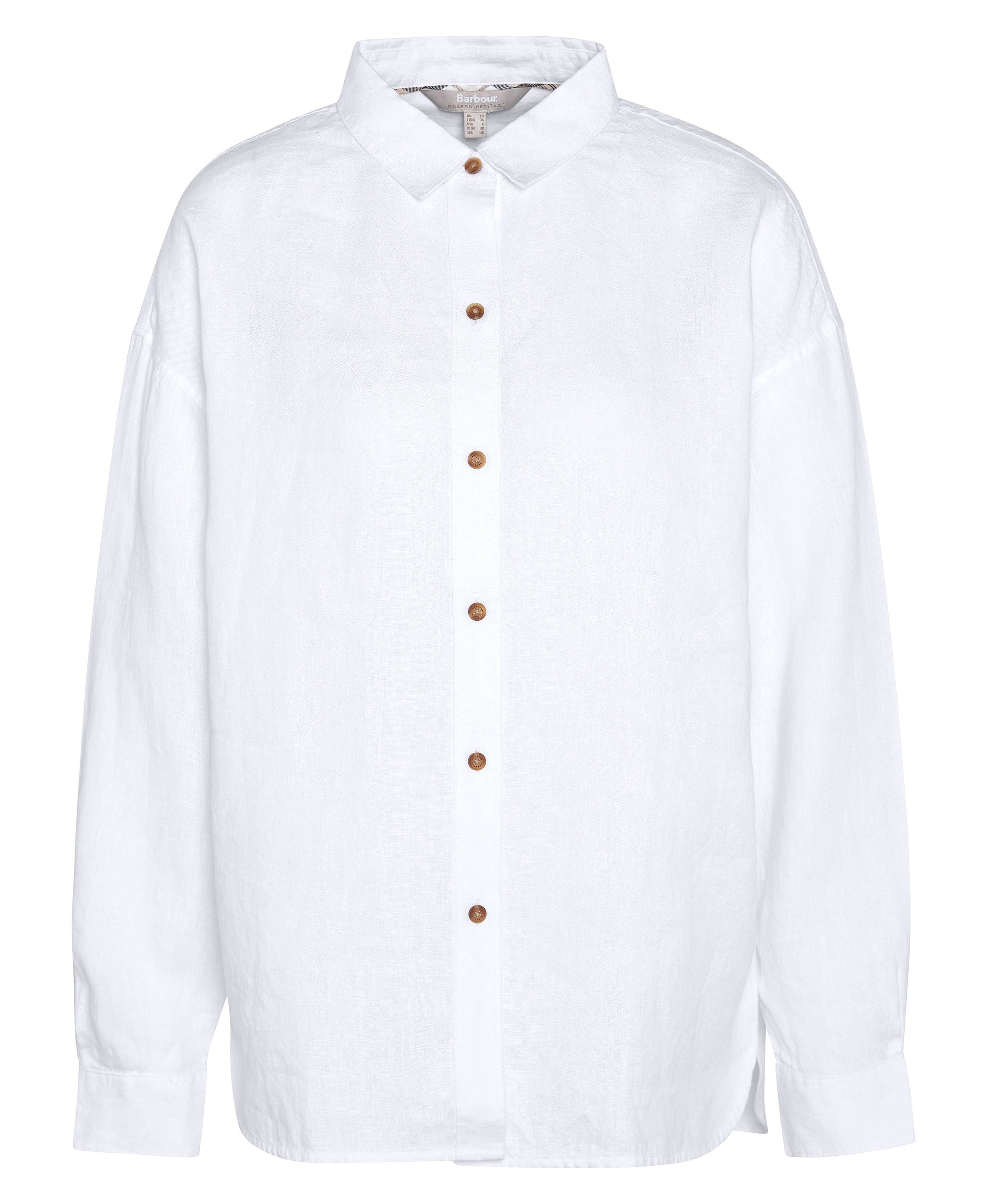 Barbour White/Safari Dress Tartan Hampton Shirt #Colour_White/Safari Dress Tartan