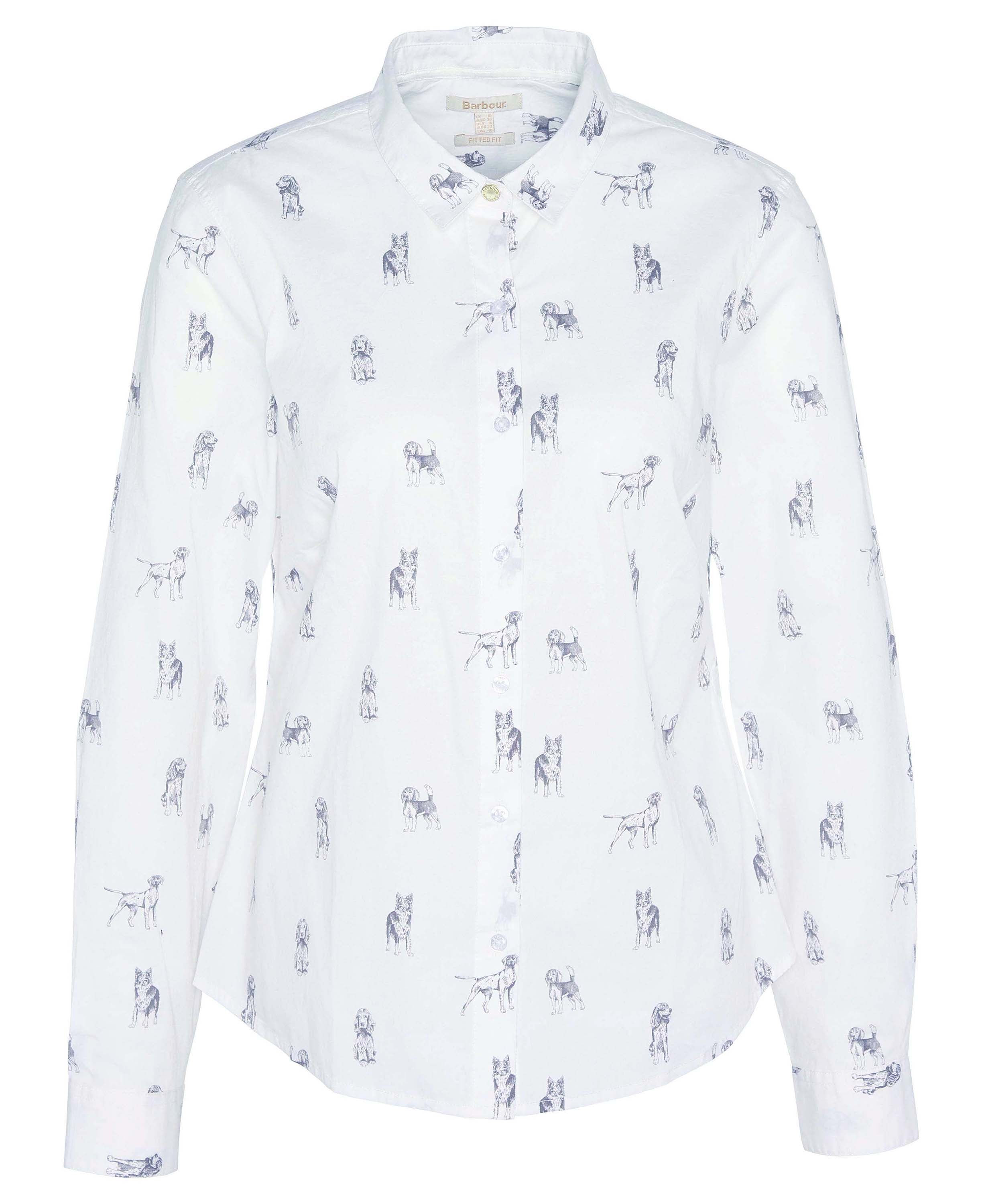 White shirt with small pattern on a white background