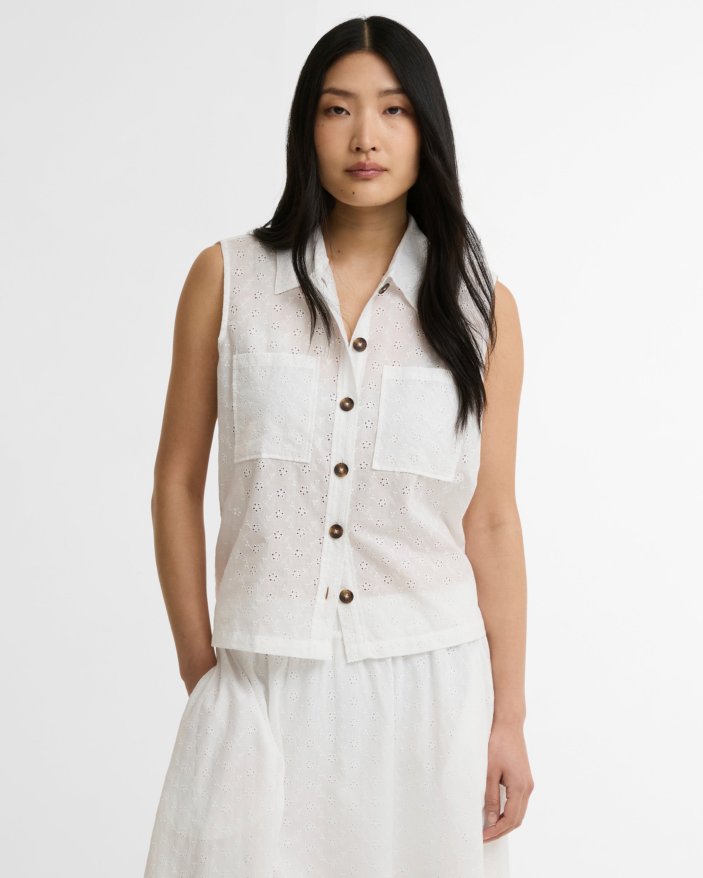 Barbour White Melody Shirt #Colour_White