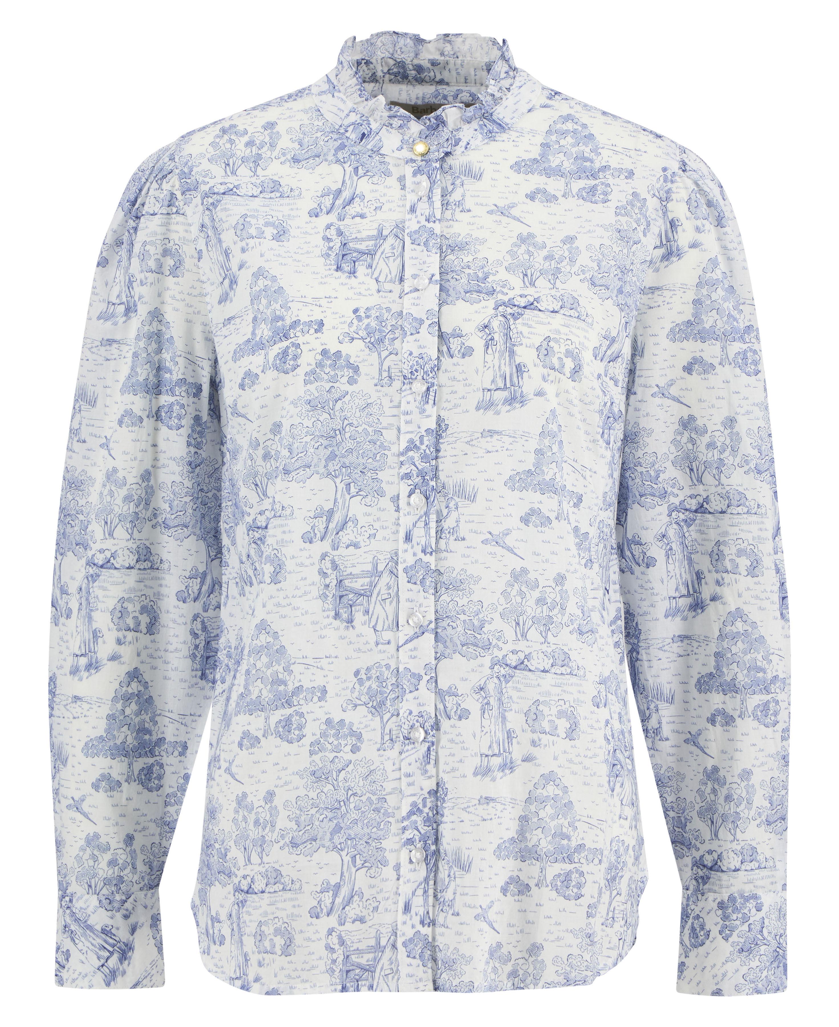 Barbour Ink Blue Print Wisteria Shirt #Colour_Ink Blue Print
