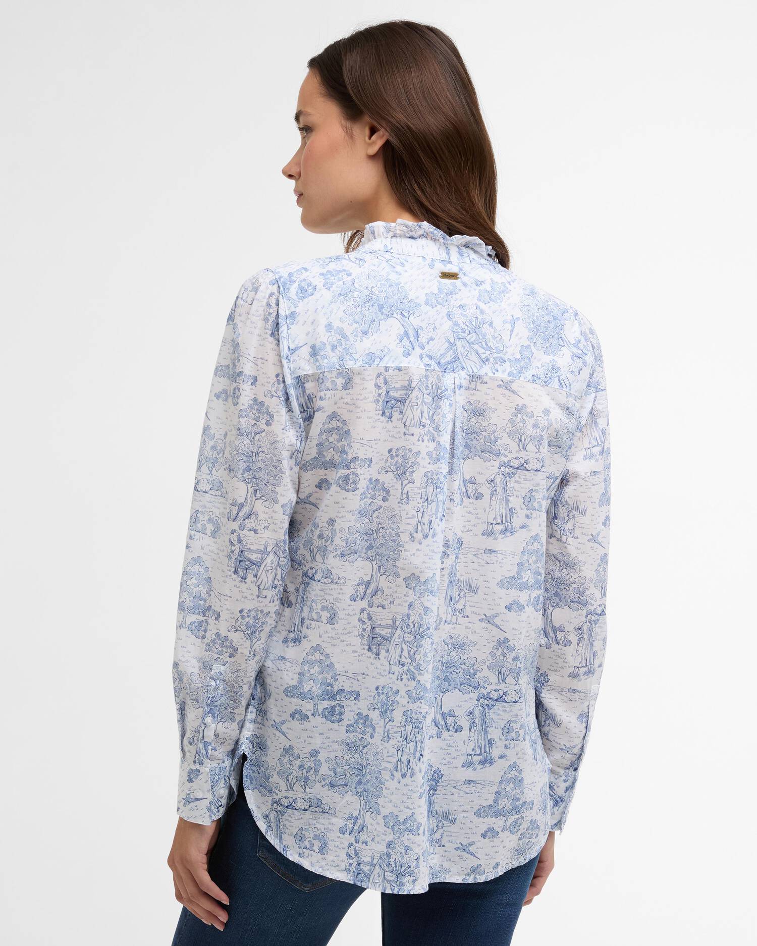 Barbour Ink Blue Print Wisteria Shirt #Colour_Ink Blue Print