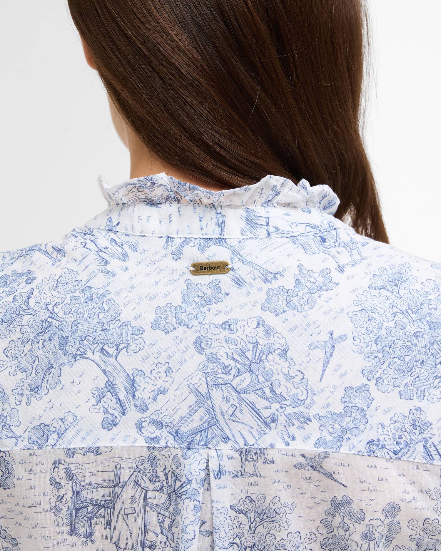 Barbour Ink Blue Print Wisteria Shirt #Colour_Ink Blue Print