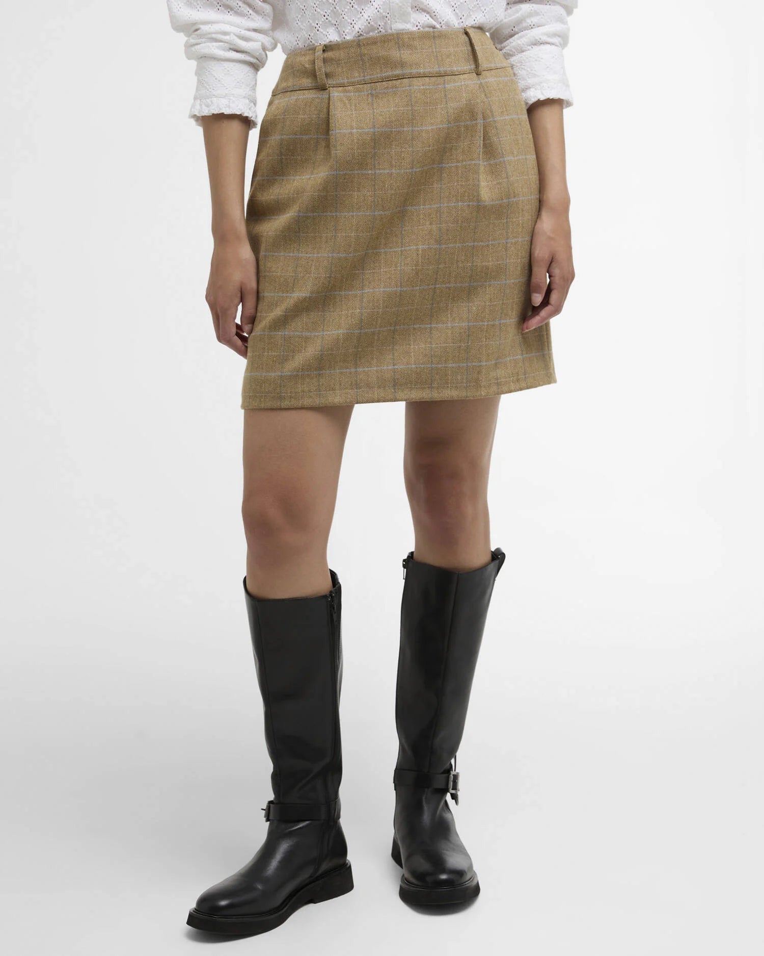 Barbour Soft Blue Tweed Petunia Mini Skirt #Colour_Soft Blue Tweed
