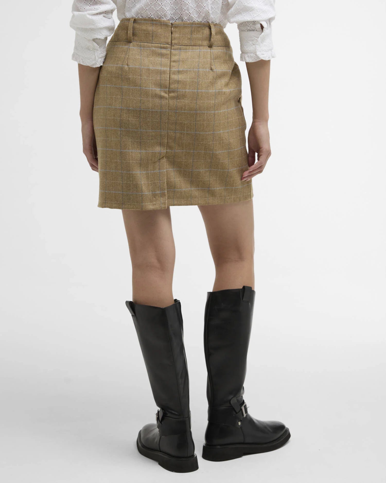 Barbour Soft Blue Tweed Petunia Mini Skirt #Colour_Soft Blue Tweed