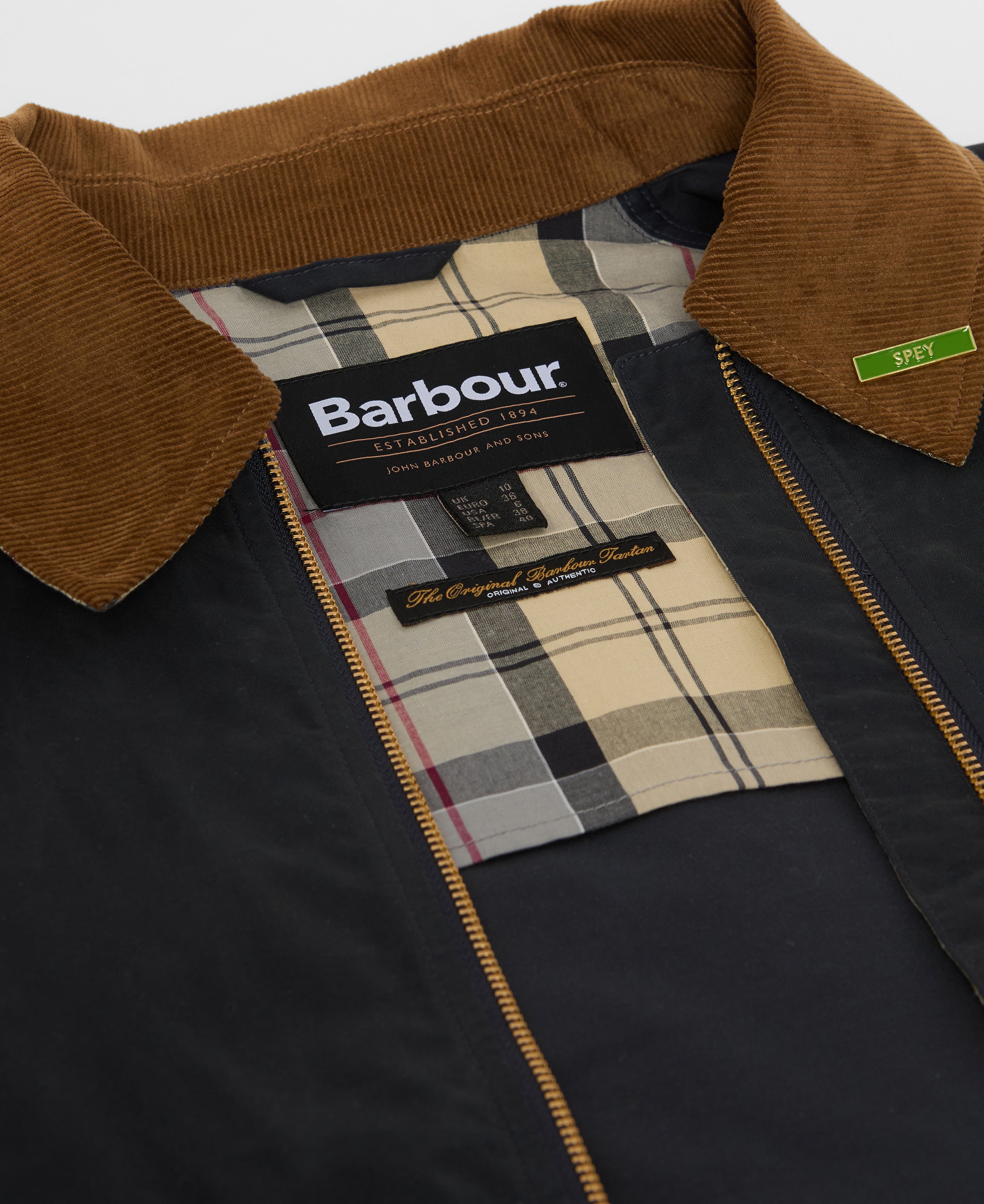 Barbour Dark Navy/Dress Icons Spey Showerproof Jacket #Colour_Dark Navy/Dress