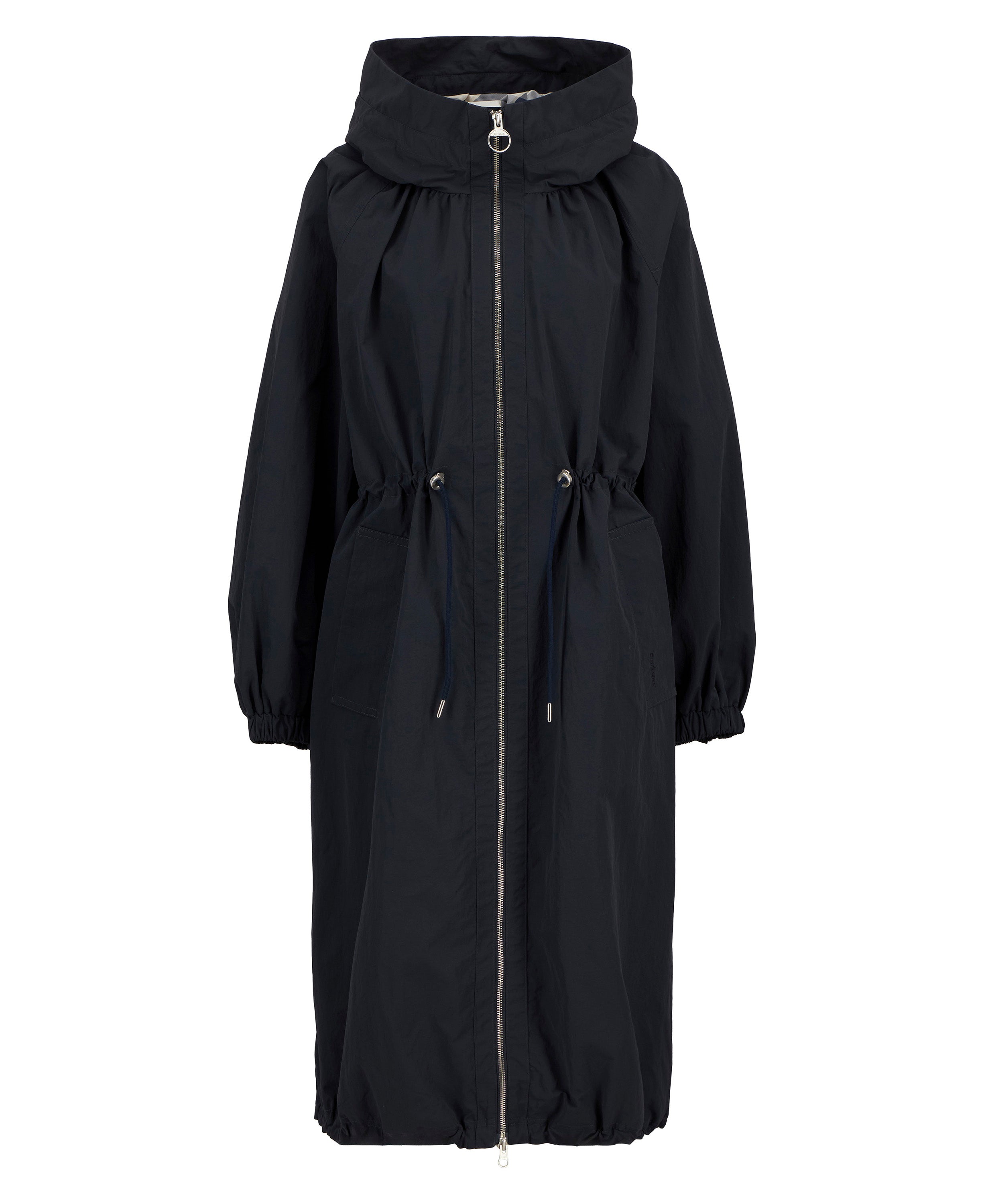 Barbour Dark Navy / Dress Navy Tartan Kempsey Showerproof Parka #Colour_Dark Navy / Dress Navy Tartan