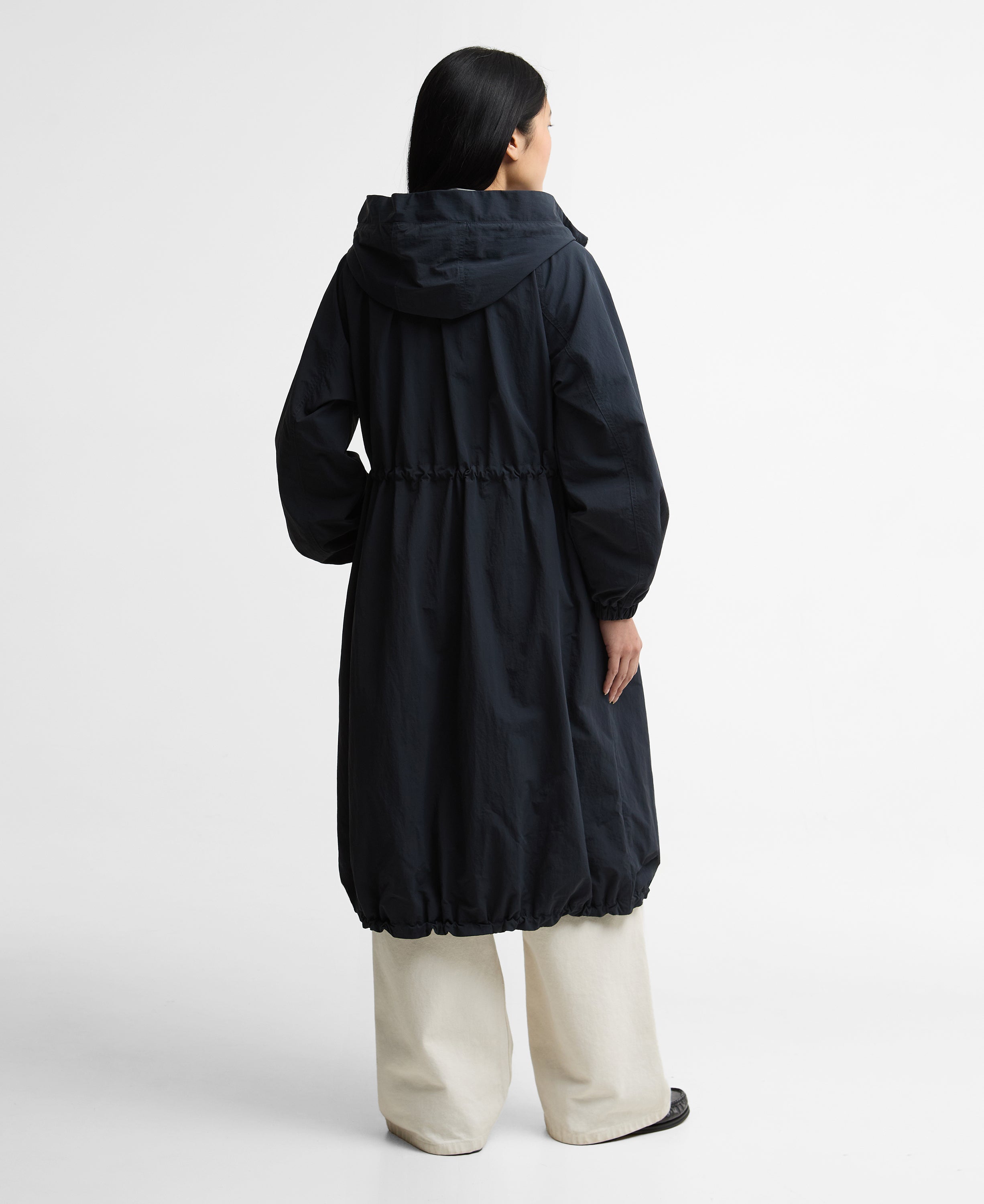 Barbour Dark Navy / Dress Navy Tartan Kempsey Showerproof Parka #Colour_Dark Navy / Dress Navy Tartan