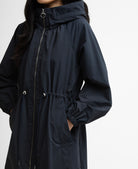 Barbour Dark Navy / Dress Navy Tartan Kempsey Showerproof Parka #Colour_Dark Navy / Dress Navy Tartan