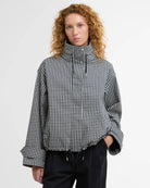 Barbour Navy Gingham Bronwyn Check Showerproof Jacket #Colour_Navy Gingham
