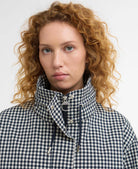 Barbour Navy Gingham Bronwyn Check Showerproof Jacket #Colour_Navy Gingham