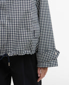 Barbour Navy Gingham Bronwyn Check Showerproof Jacket #Colour_Navy Gingham