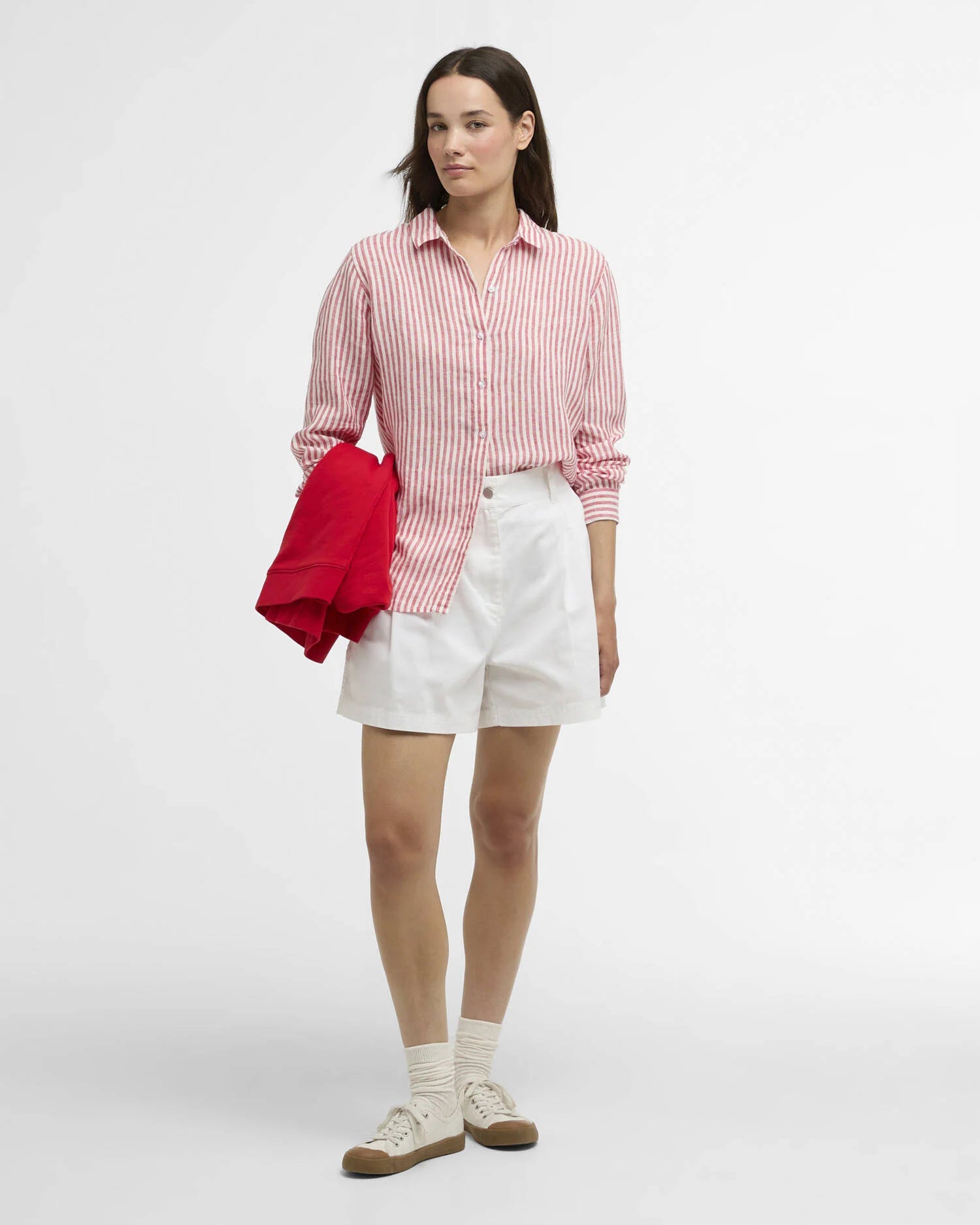 Barbour White Fern Shorts #Colour_White