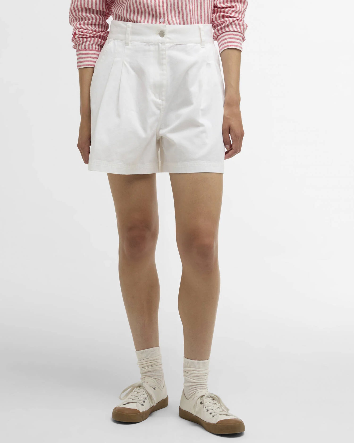 Barbour White Fern Shorts #Colour_White