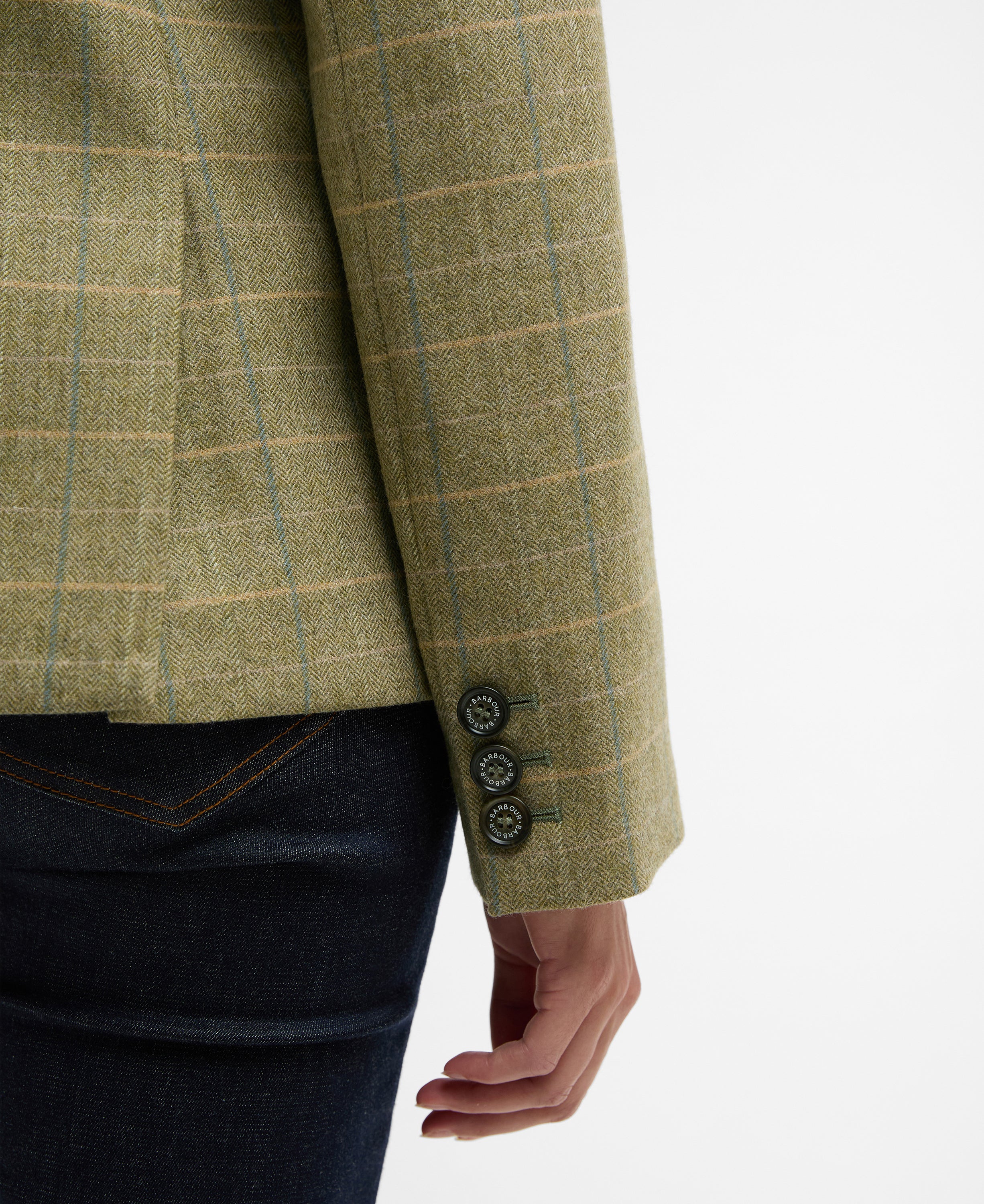 Barbour Light Olive Check Lupin Tailored Jacket #Colour_Light Olive Check
