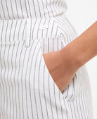 Barbour White/Dark Navy Stripe Sloane Trousers #Colour_White/Dark Navy Stripe