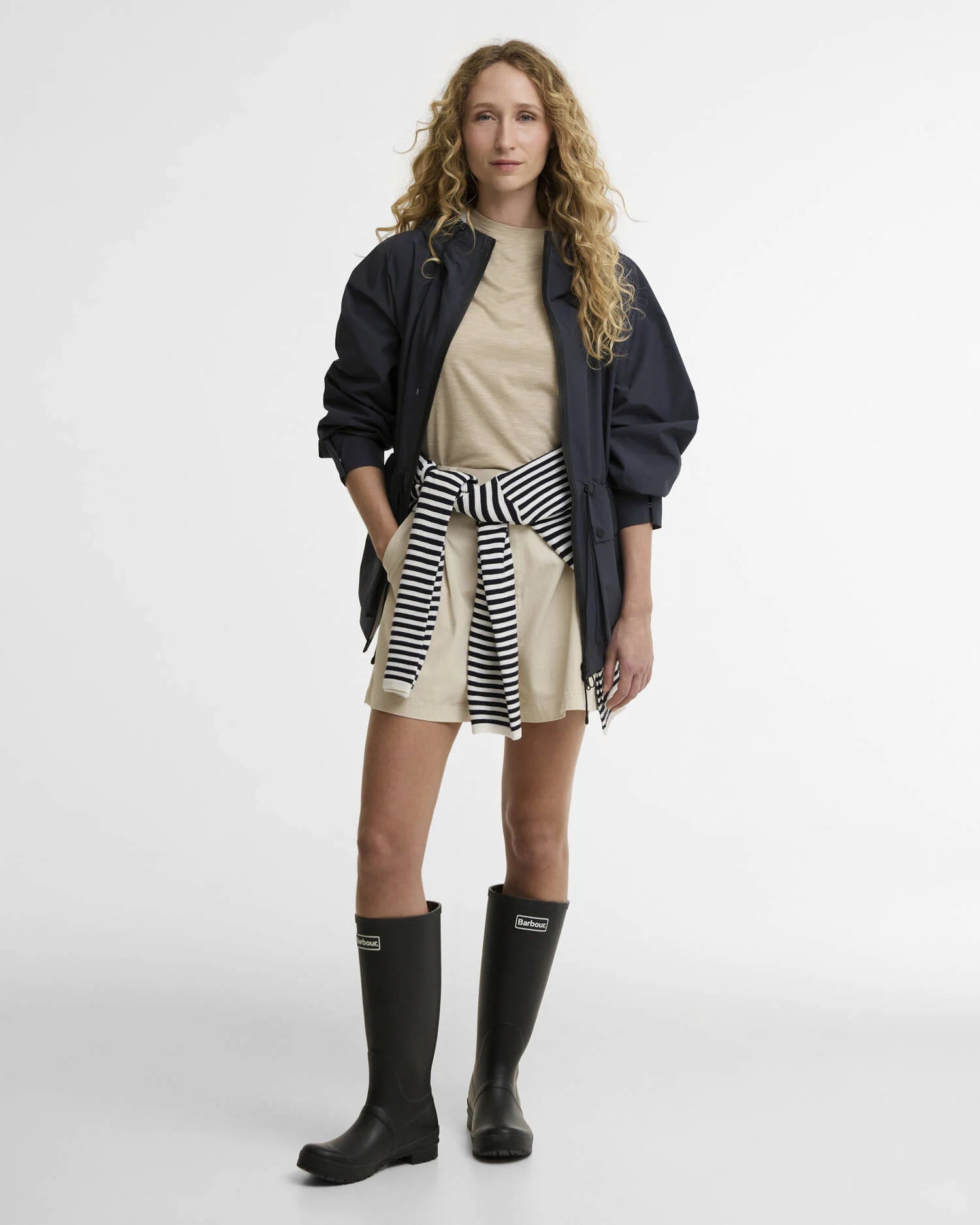 Barbour Dusk Grey/Fondant Dovecragg Waterproof Jacket #Colour_Dusk Grey/Fondant