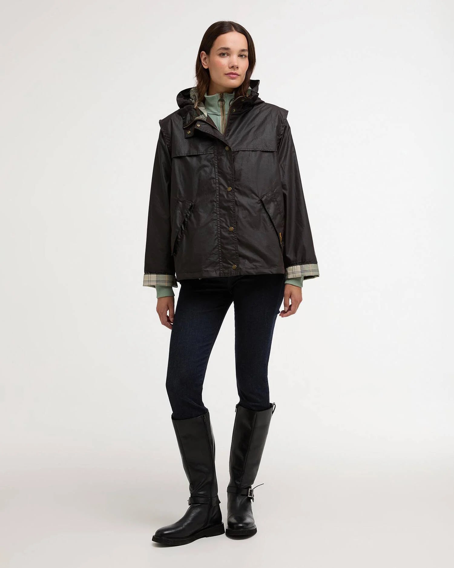 Barbour Rustic/Ancient Ornella Wax Jacket #Colour_Rustic/Ancient