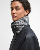 Barbour Royal Navy/Navy Gingham Check Wren Wax Jacket #Colour_Royal Navy/Navy Gingham Check