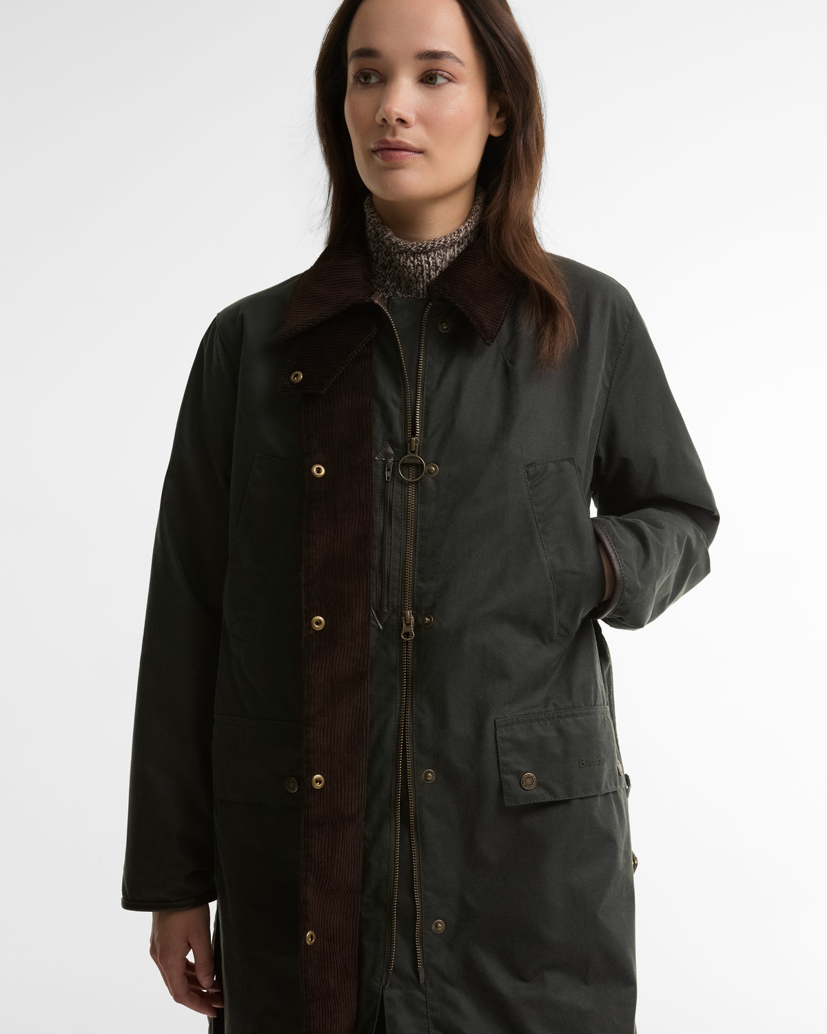 Barbour Antoinette Wax Jacket #Colour_Sage/Classic