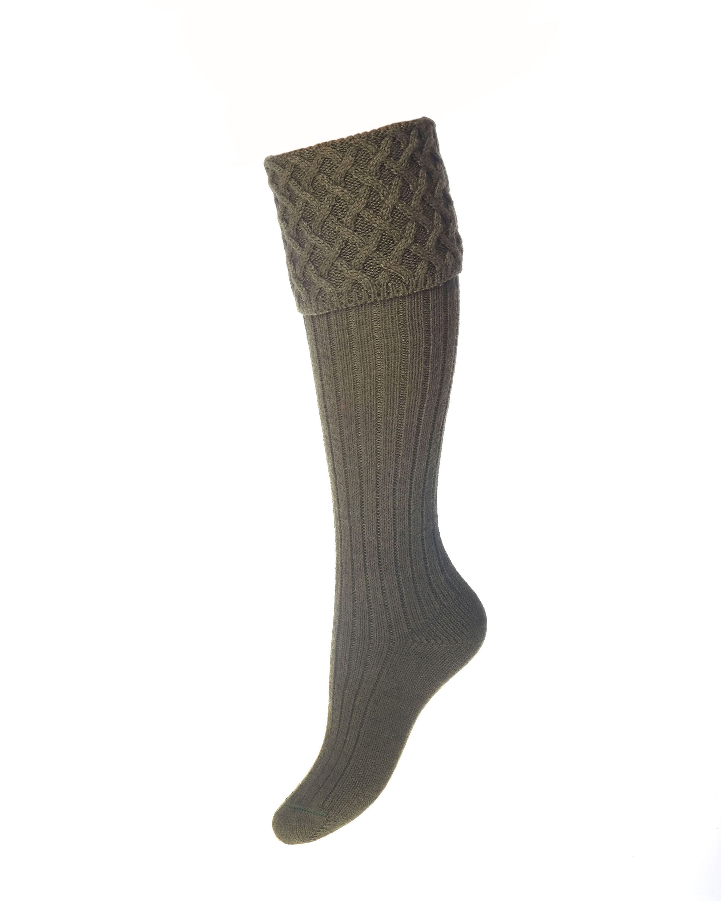 House of Cheviot Lady Rannoch Socks #Colour_Dark Olive