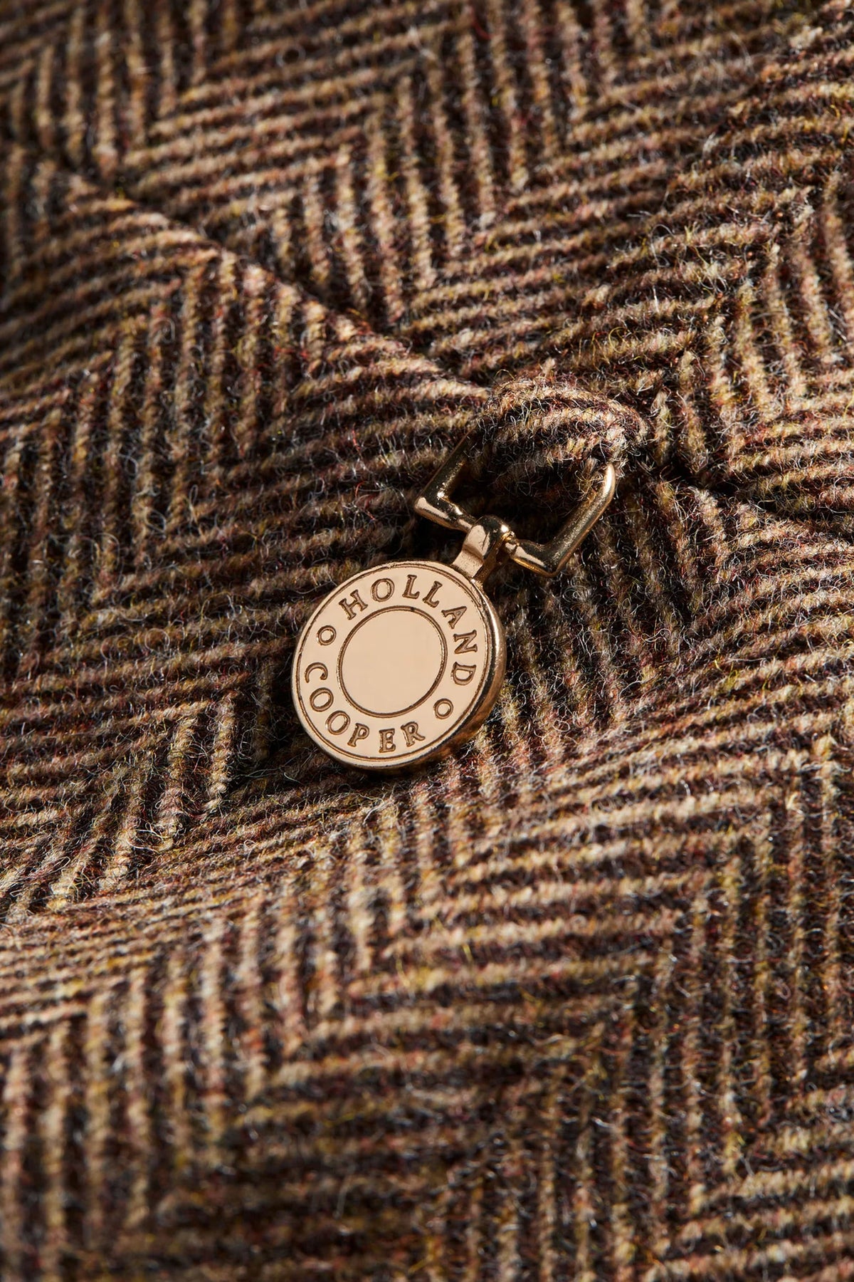 Holland Cooper Regency Skirt #Colour_Large Scale Brown Herringbone