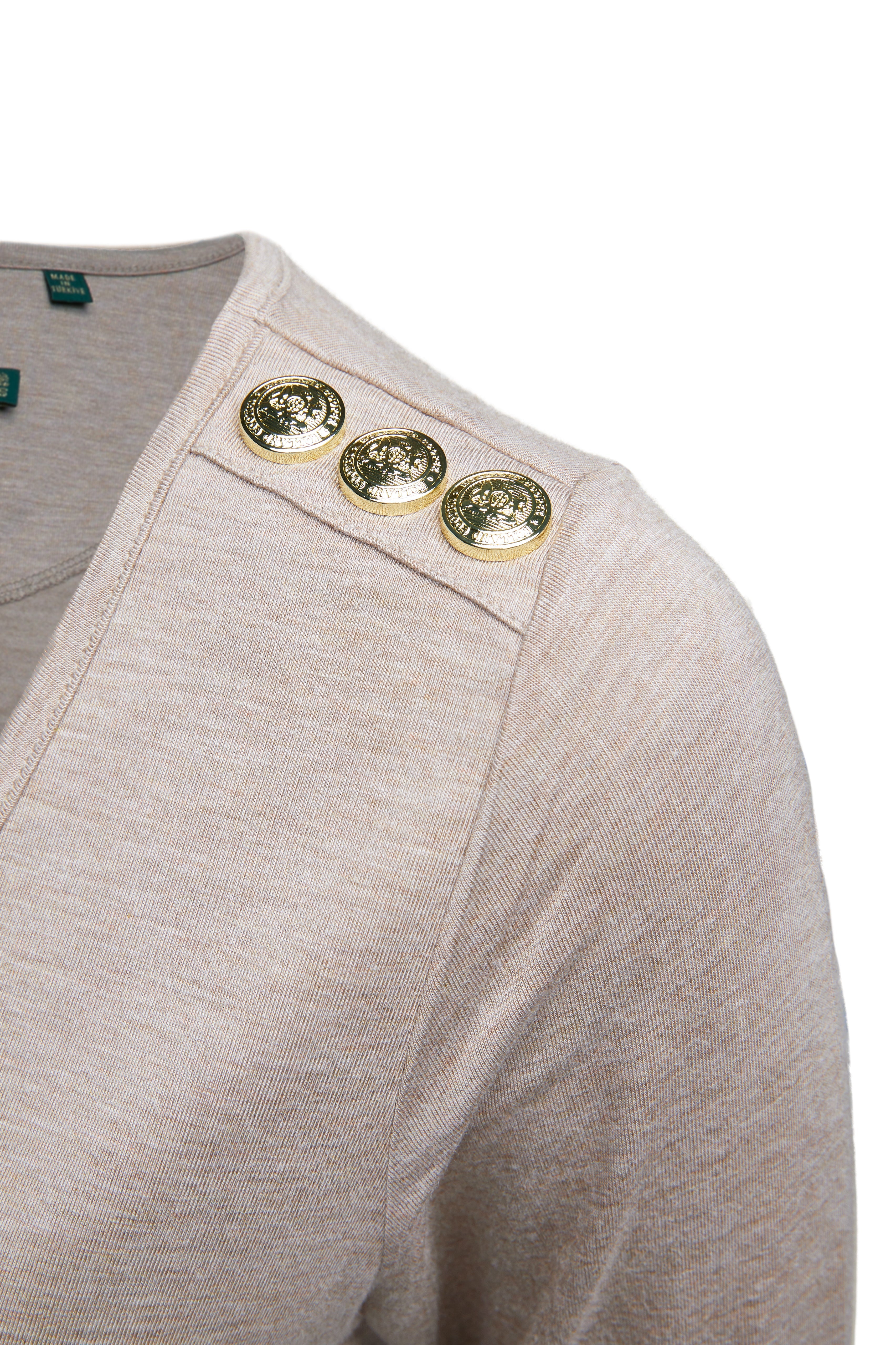 Long Sleeve V-Neck Tee -    oatmeal -  XL - View 98