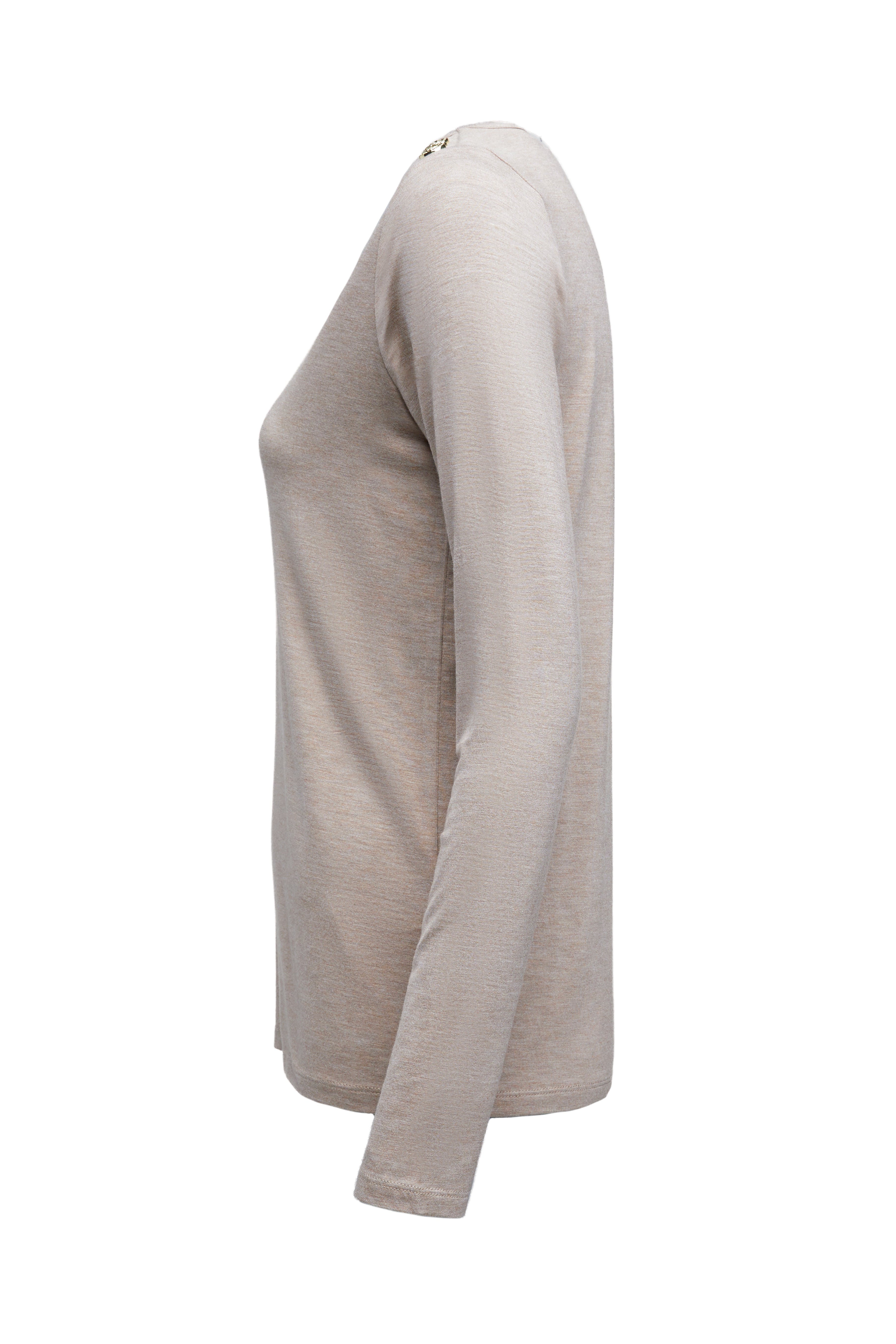 Long Sleeve V-Neck Tee -    oatmeal -  XL - View 100