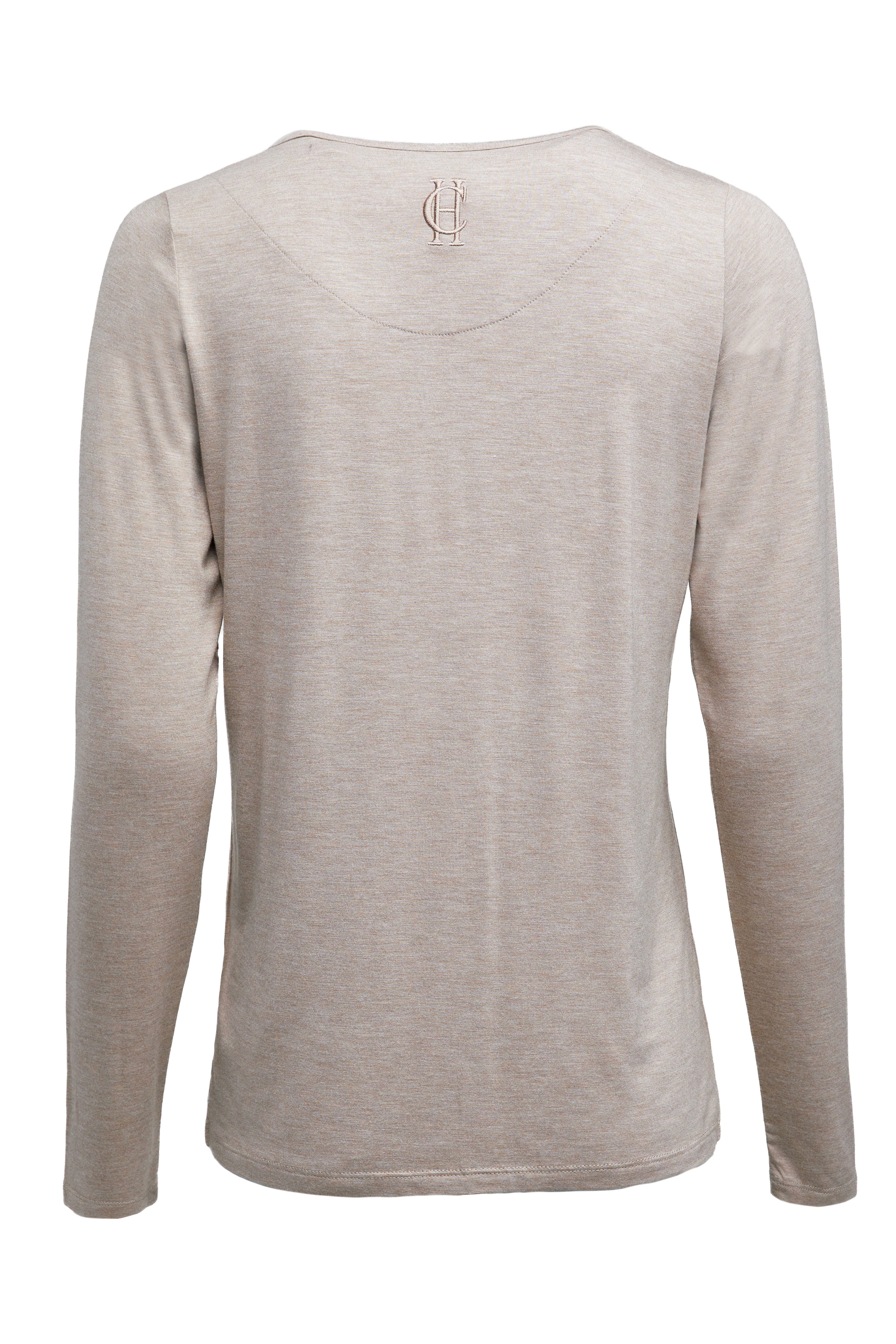 Long Sleeve V-Neck Tee -    oatmeal -  XL - View 97