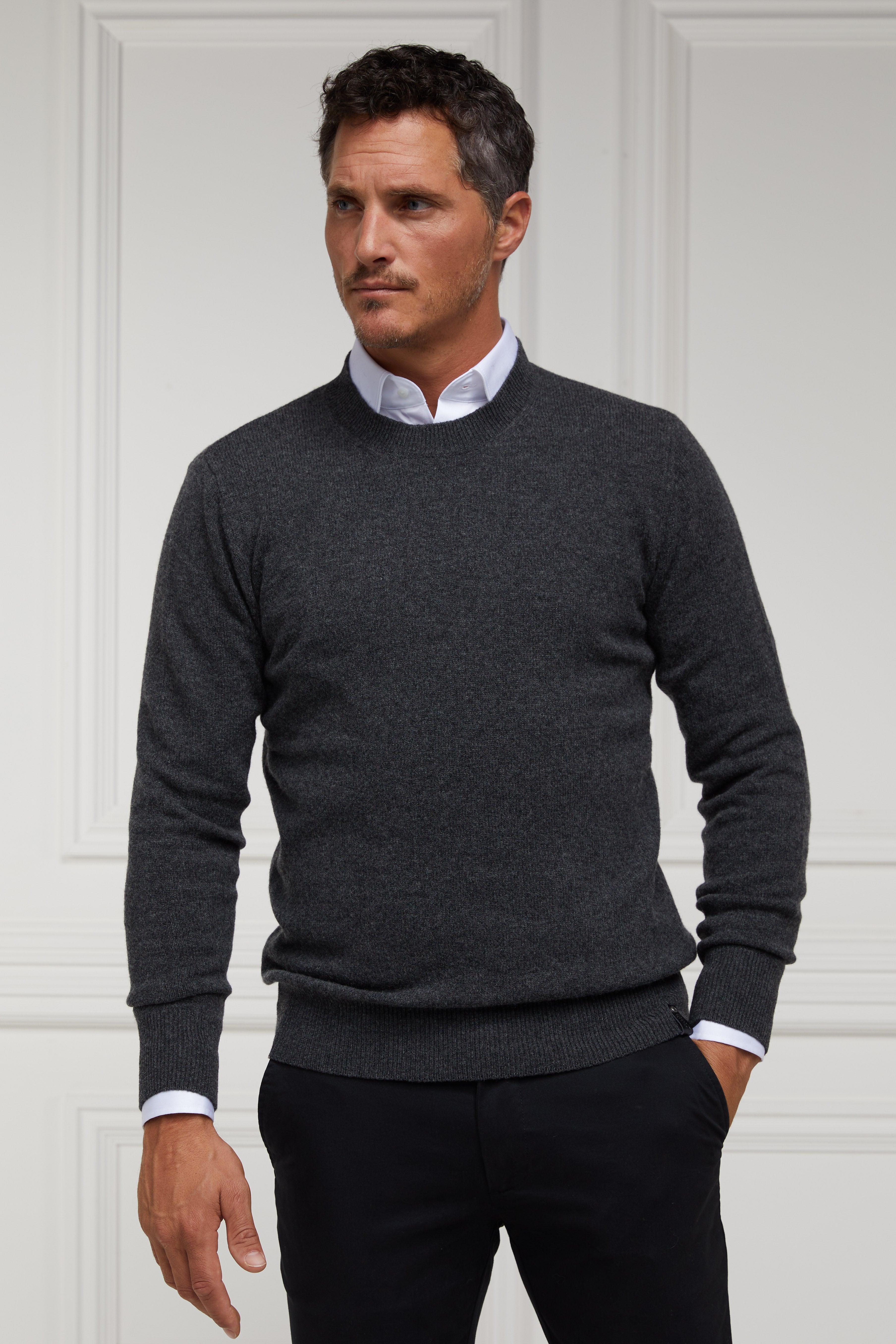 Byron Crew Neck Knit -    charcoal -  XXL - View 104