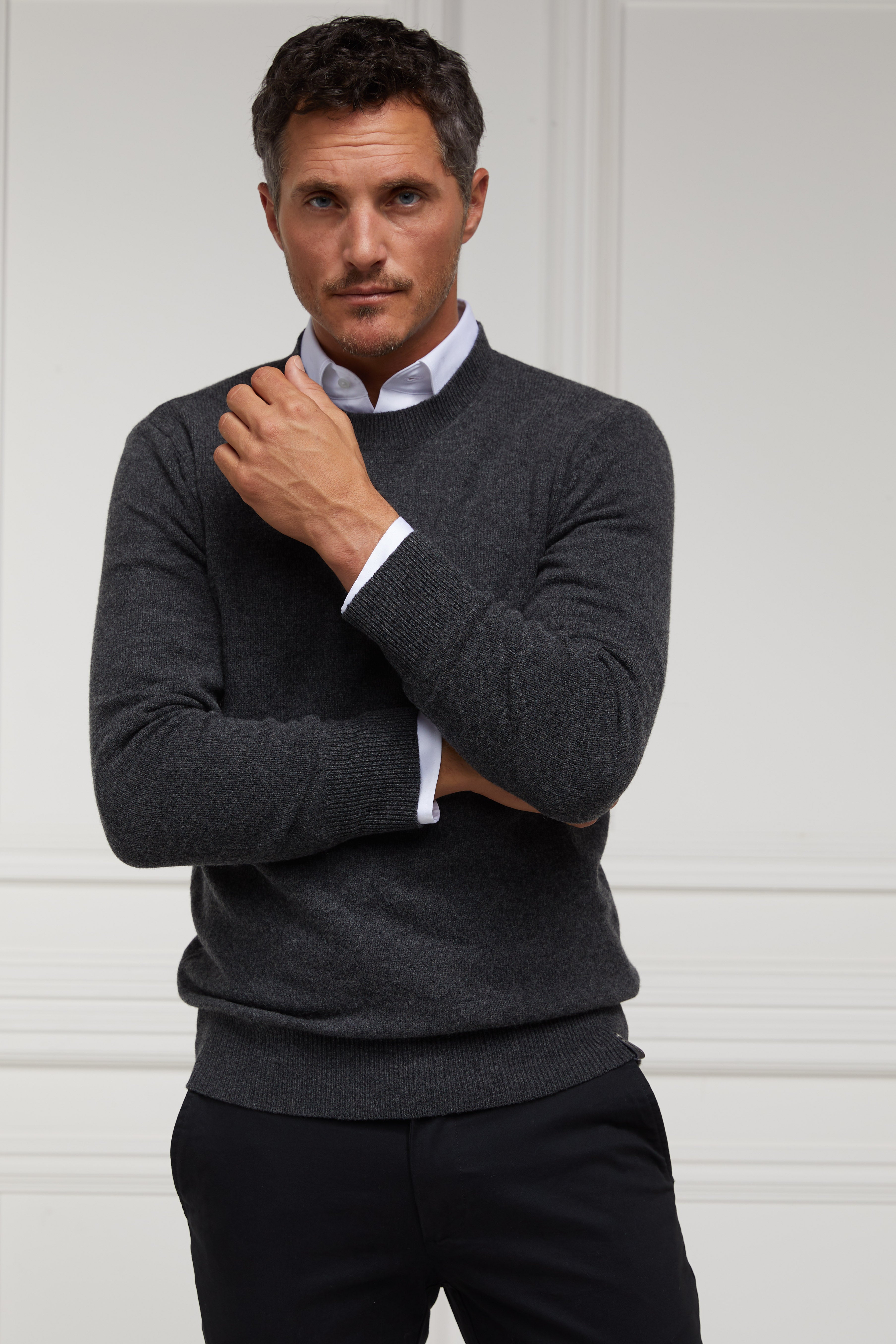 Byron Crew Neck Knit -    charcoal -  XXL
