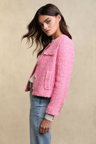 Holland Cooper Pink Pop Boucle Chelsea Jacket Boucle #Colour_Pink Pop Boucle