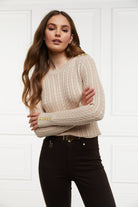 Seattle Cable Crew Knit -    oatmeal -  XL