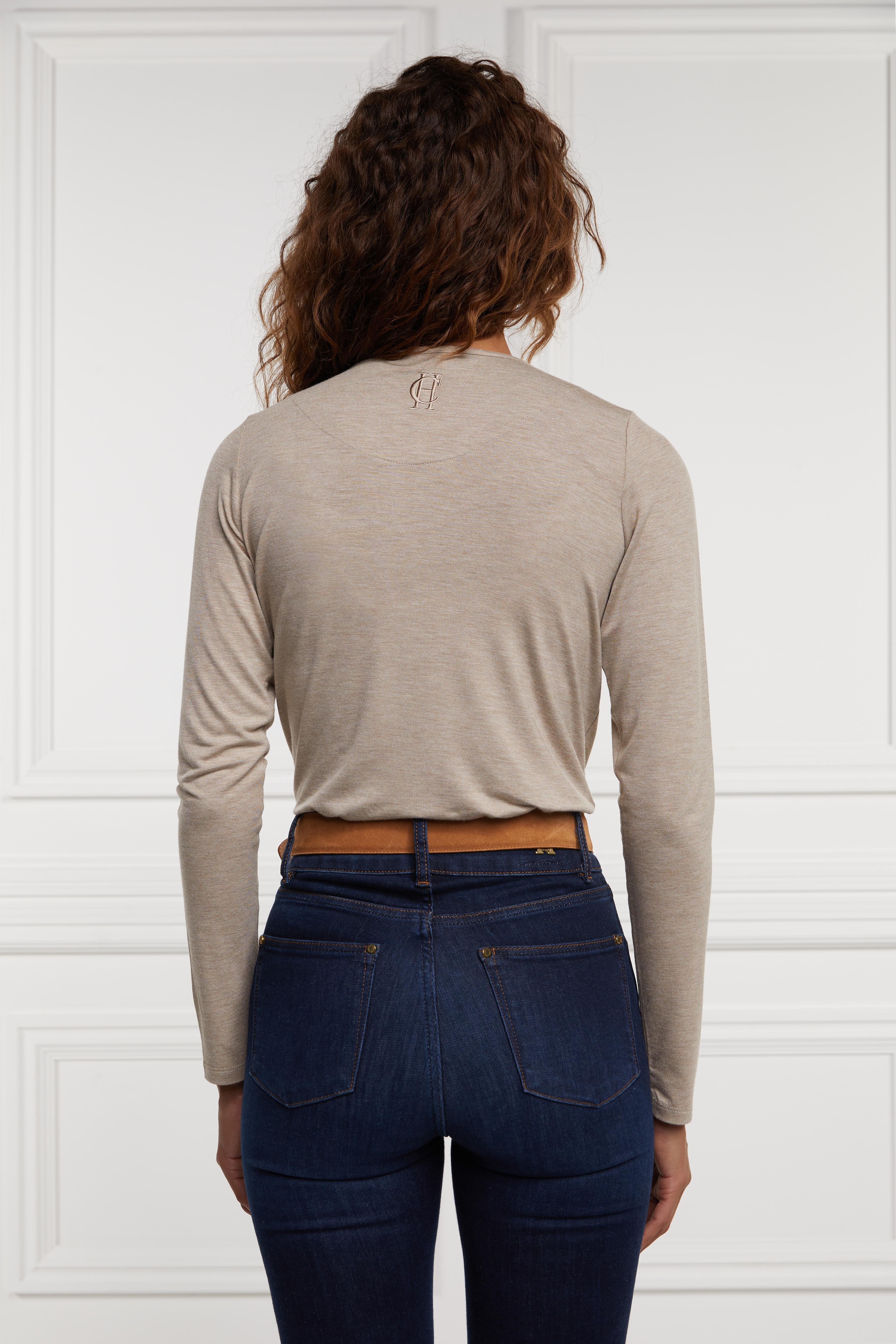 Long Sleeve V-Neck Tee -    oatmeal -  XL - View 99