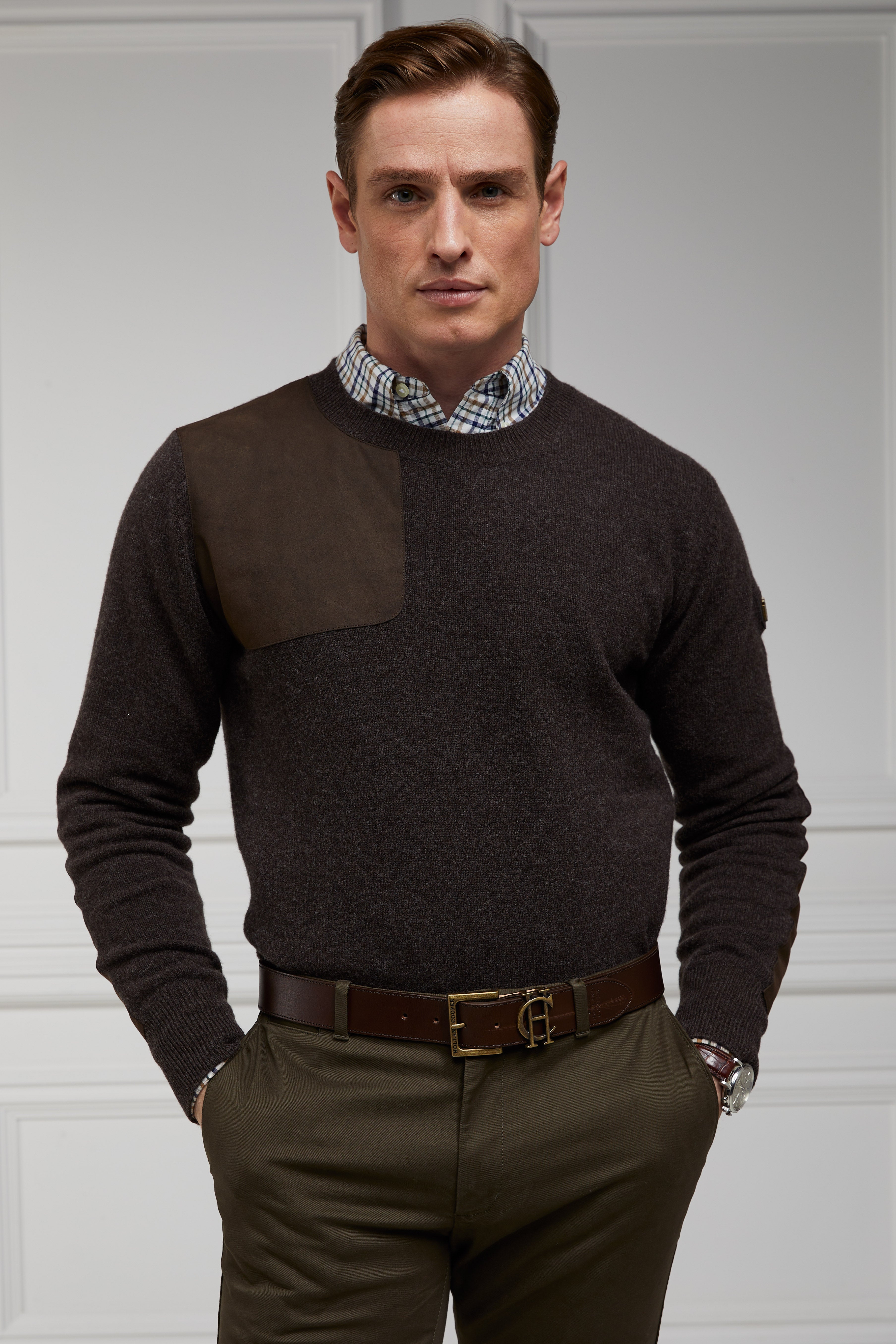 Country Crew Neck Knit -    chocolate -  XXL - View 136