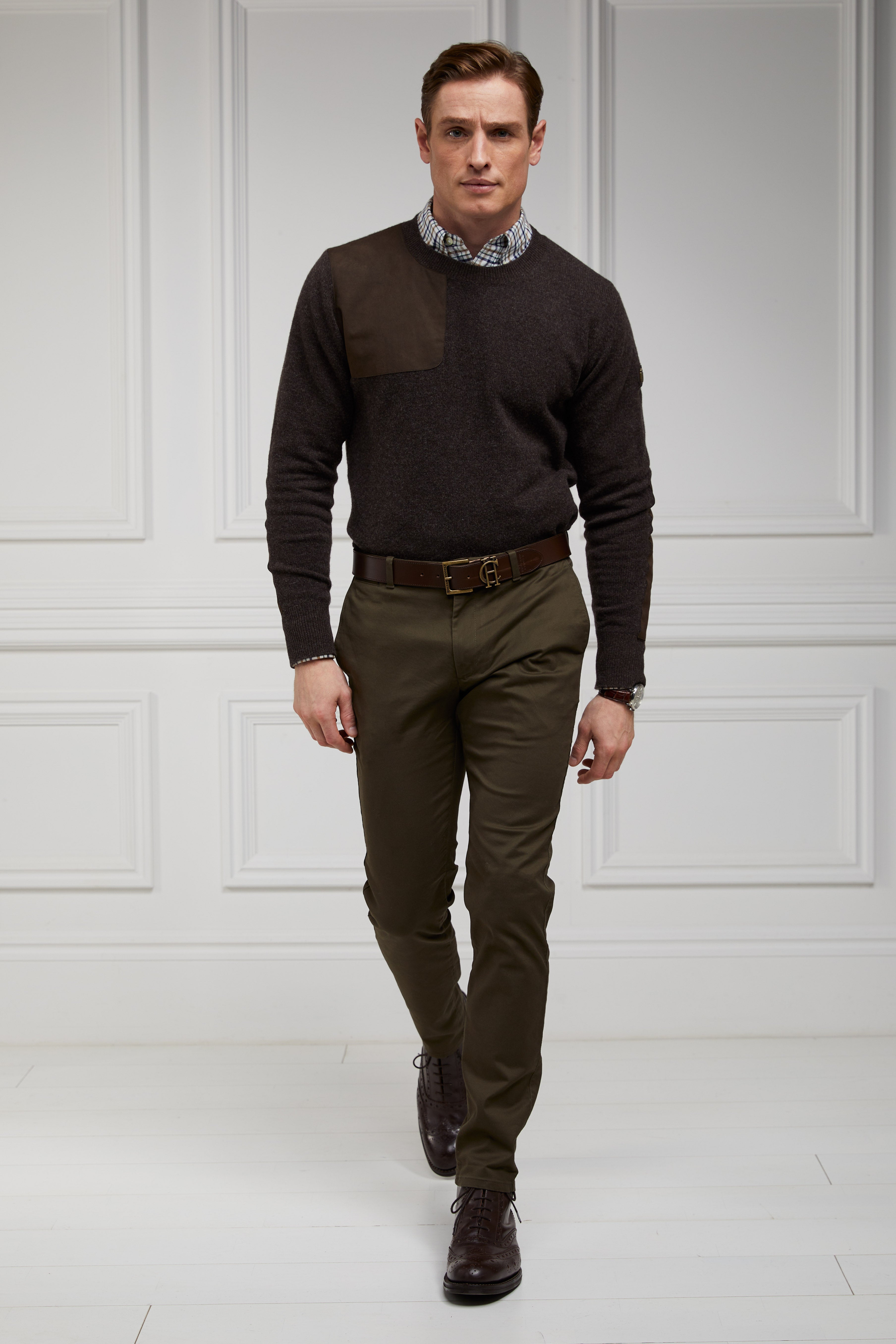 Country Crew Neck Knit -    chocolate -  XXL - View 129