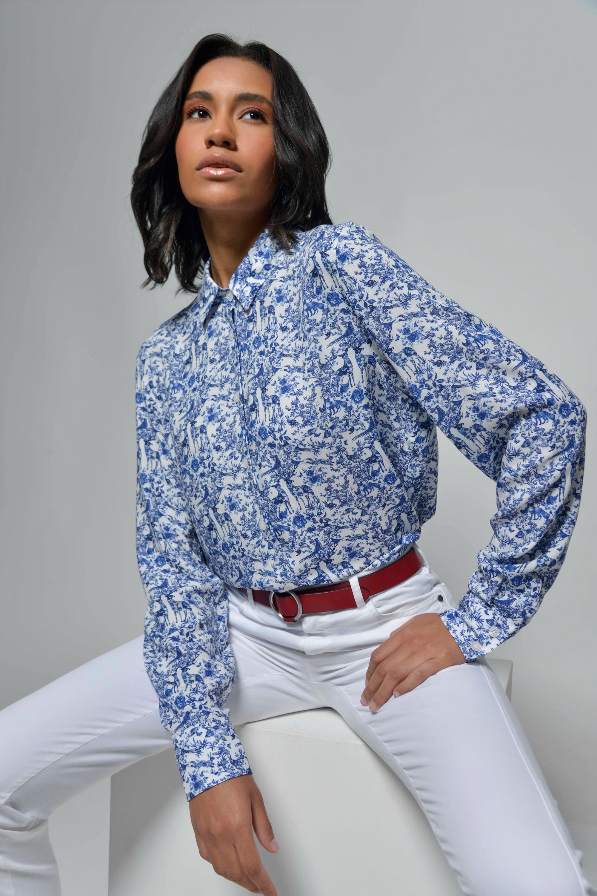 Hartwell Lydia Shirt #Colour_Navy Animals
