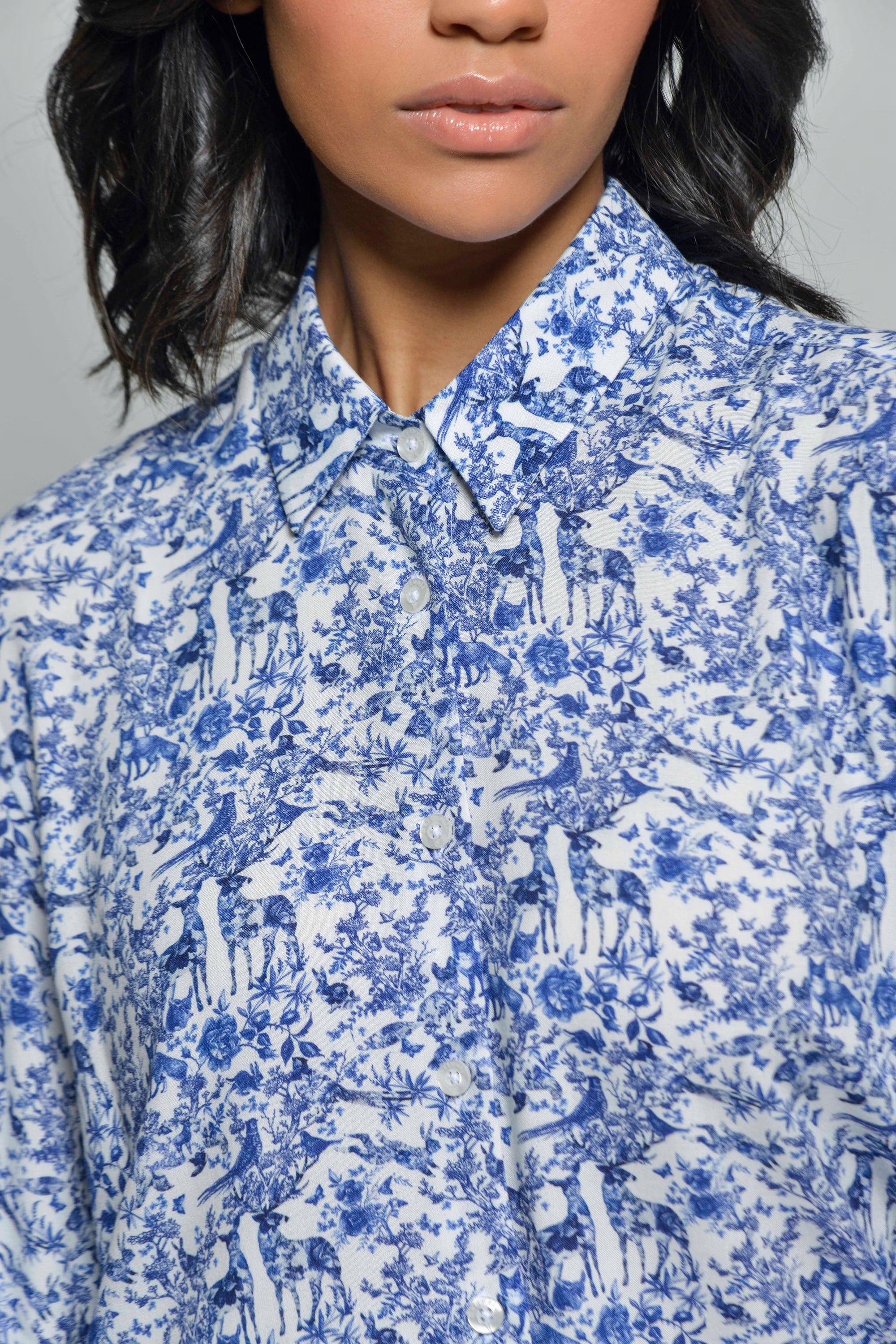 Hartwell Lydia Shirt #Colour_Navy Animals