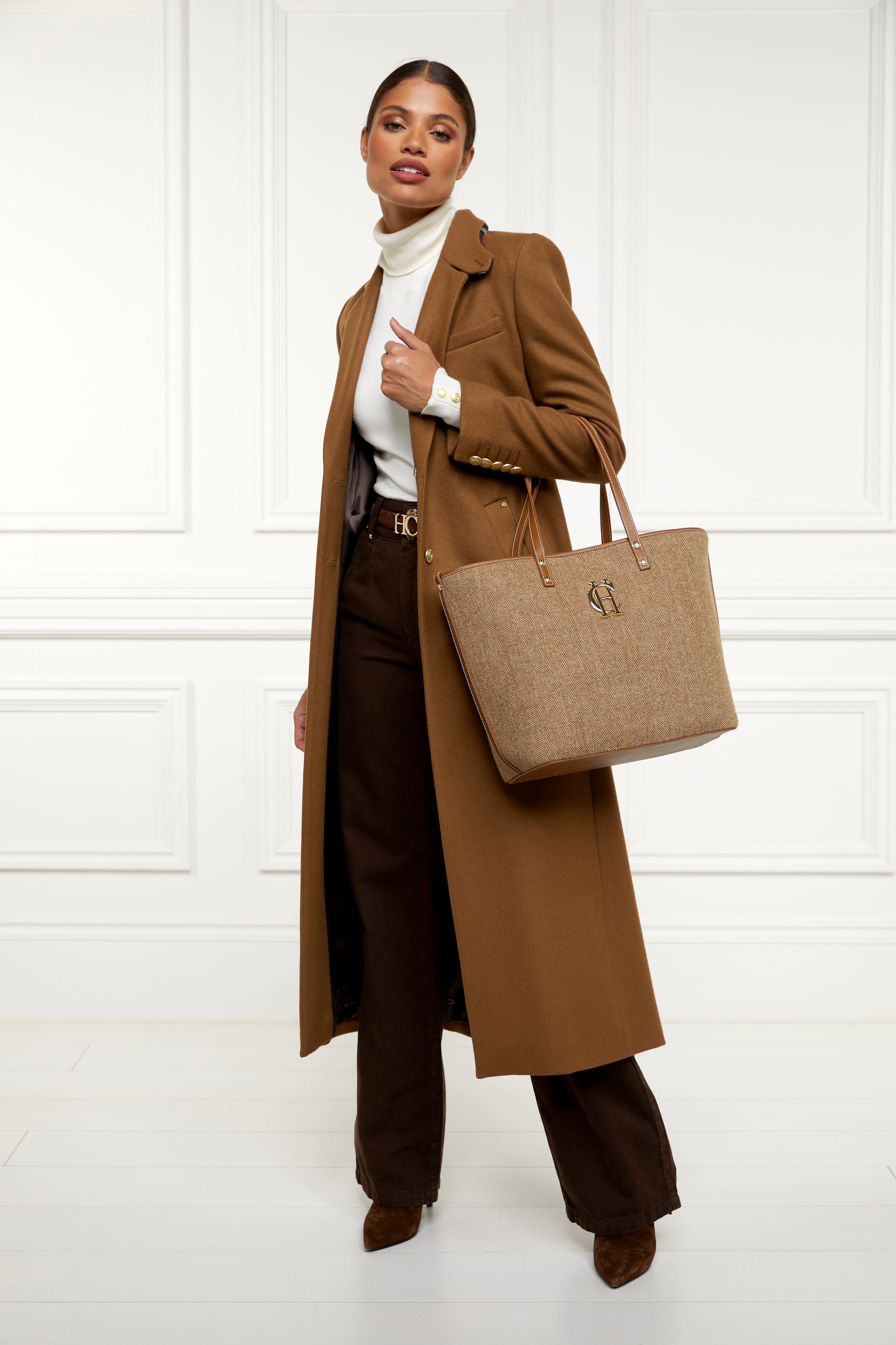 Kensington Tote Bag -   tan herringbone - View 2