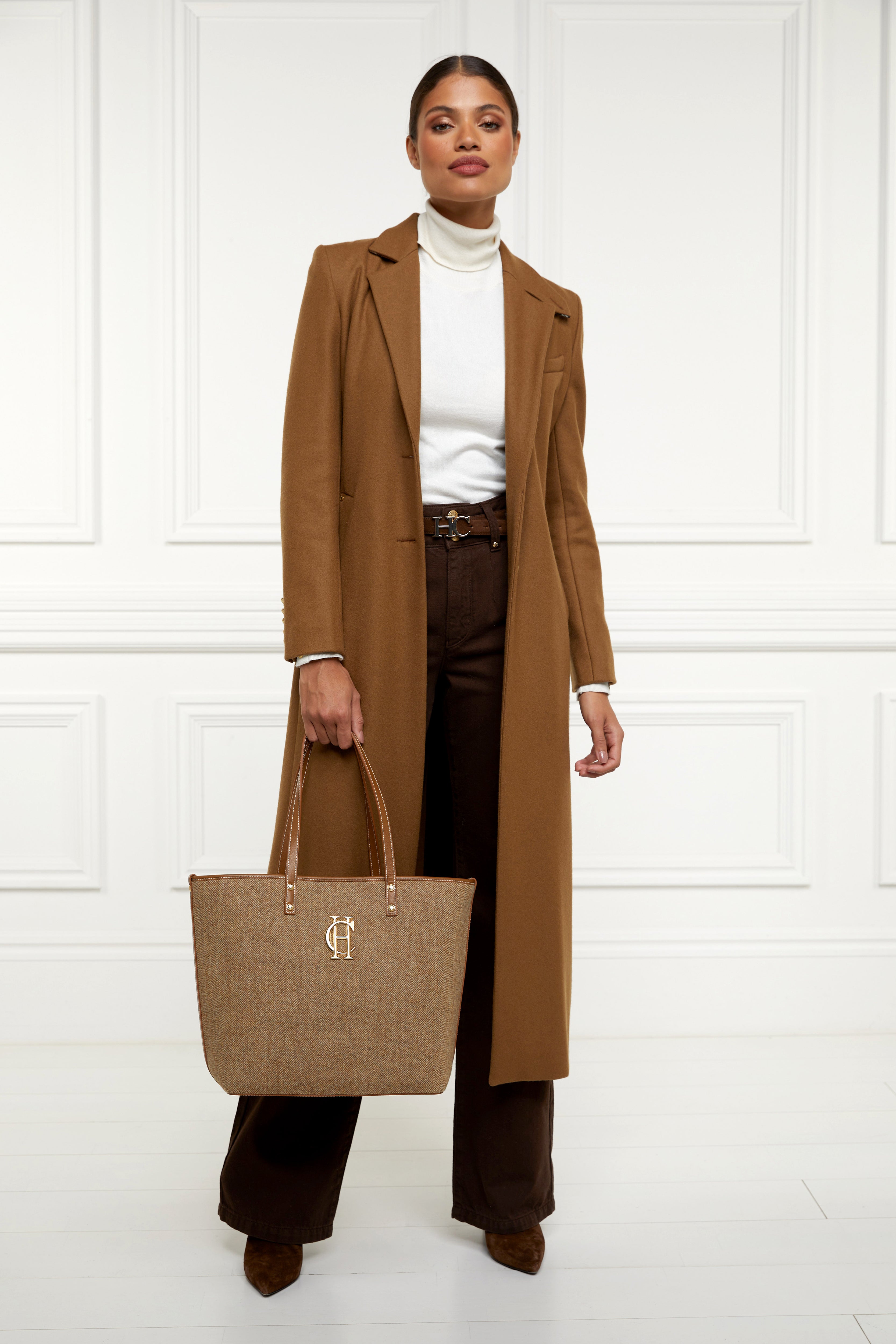 Kensington Tote Bag -   tan herringbone - View 3