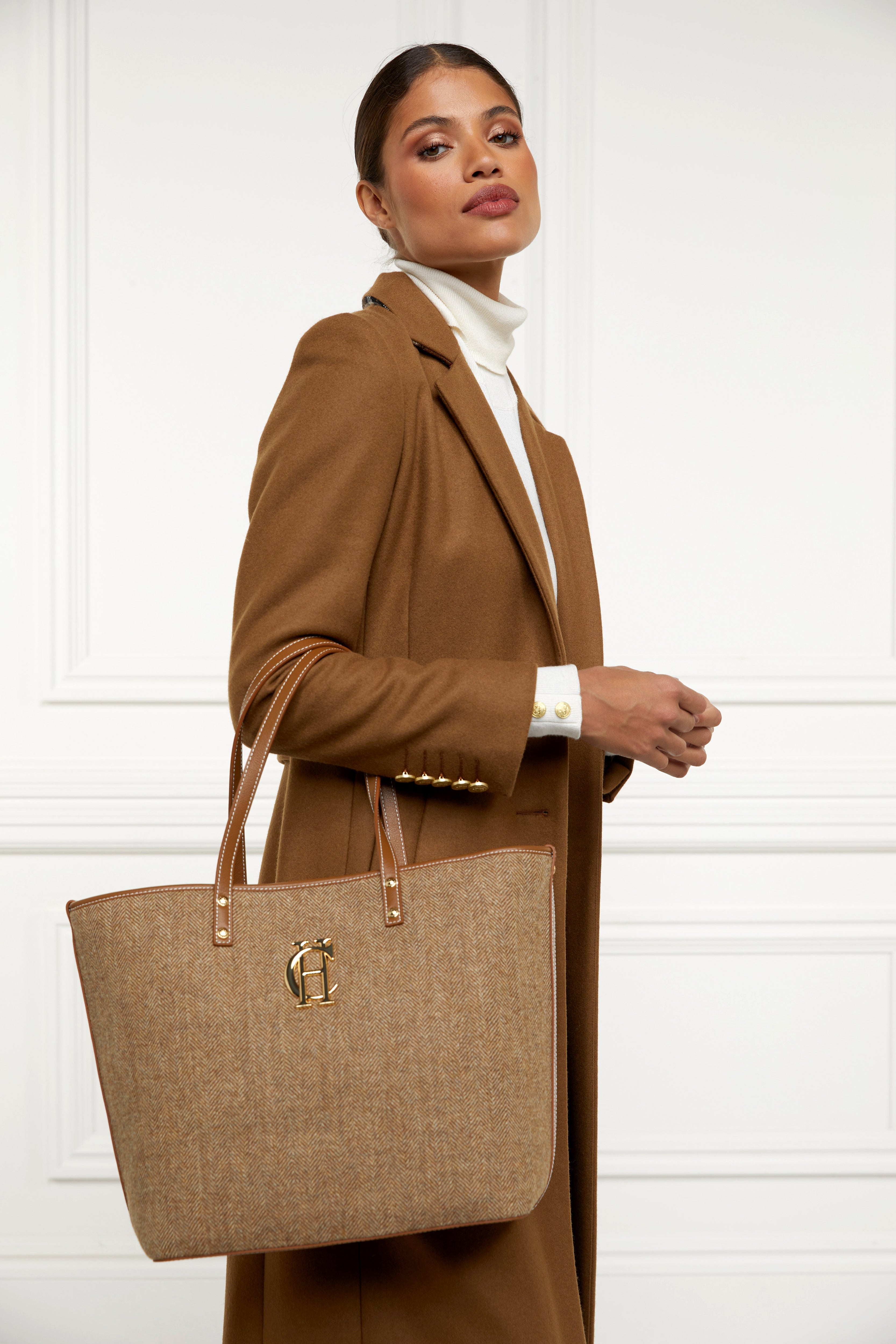Kensington Tote Bag -   tan herringbone - View 6