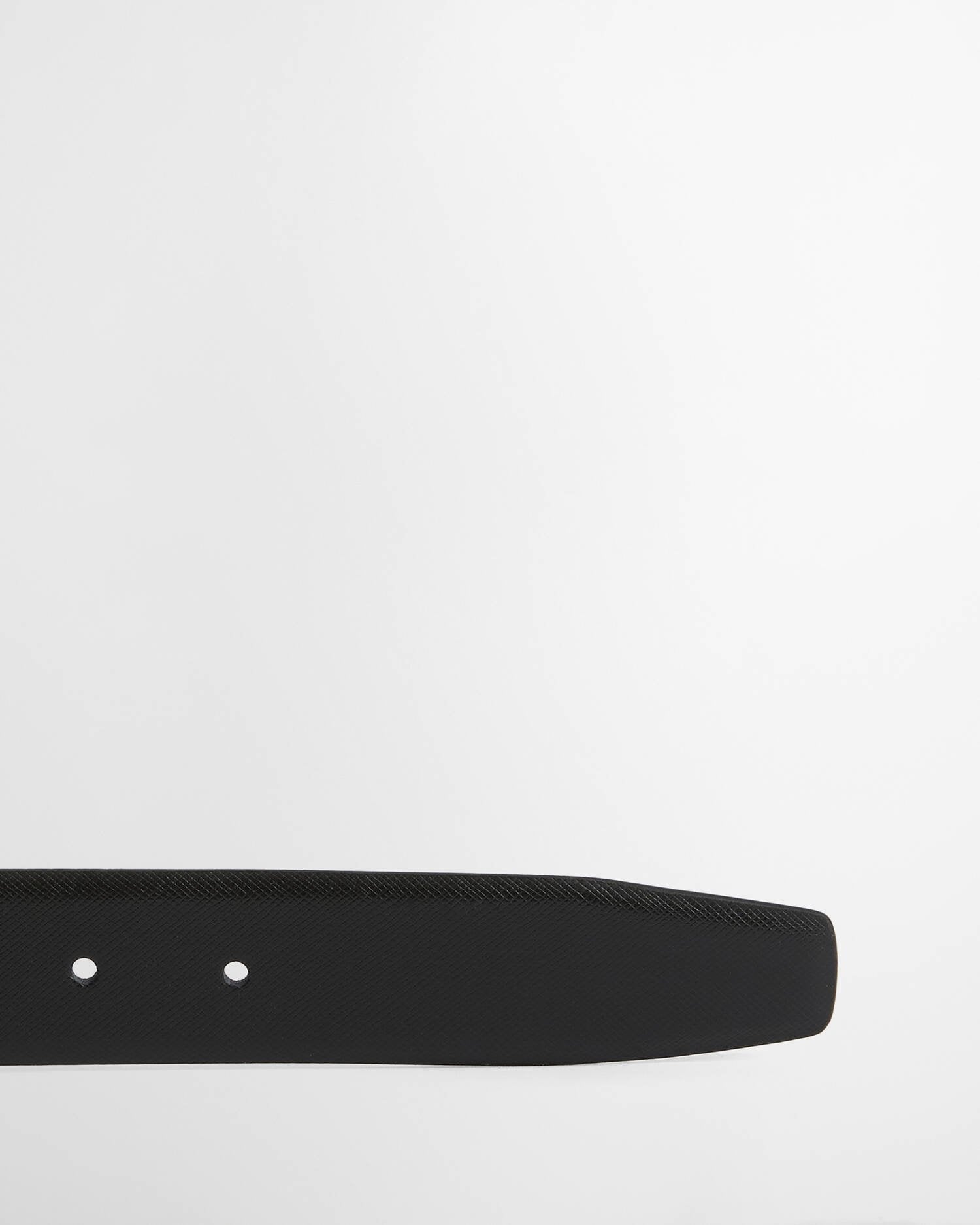 Barbour Black Saffiano Clyde Leather Belt #Colour_Black Saffiano