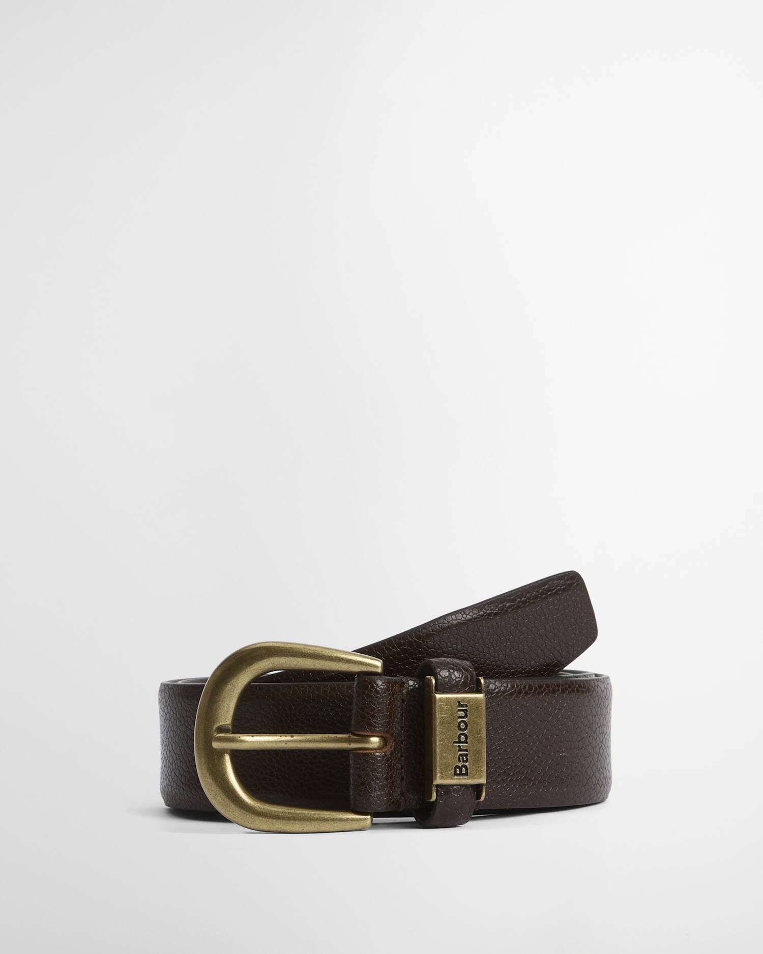 Barbour Dark Brown Clyde Leather Belt #Colour_Dark Brown