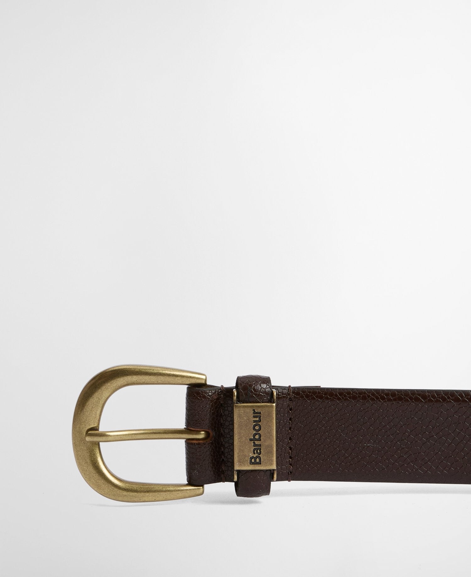 Barbour Dark Brown Clyde Leather Belt #Colour_Dark Brown
