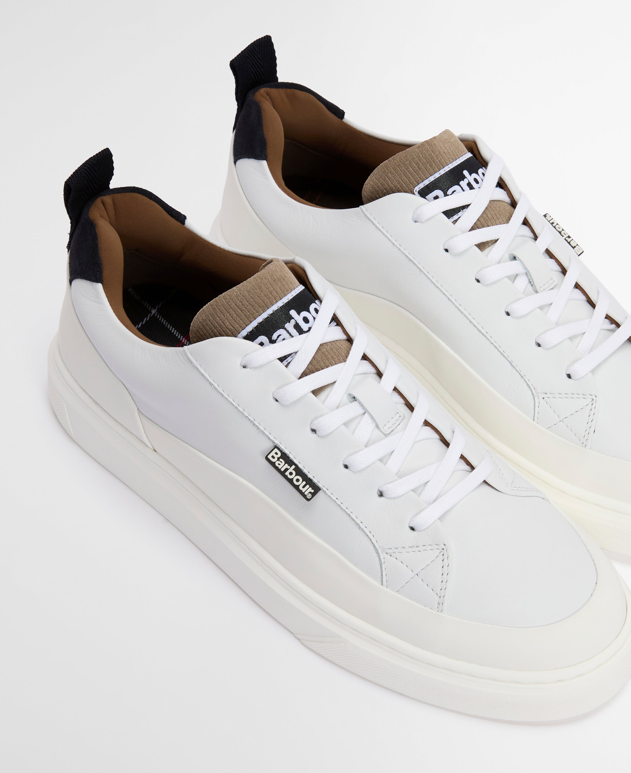 Barbour White/Navy Stripe Stannington Trainer #Colour_White/Navy Stripe