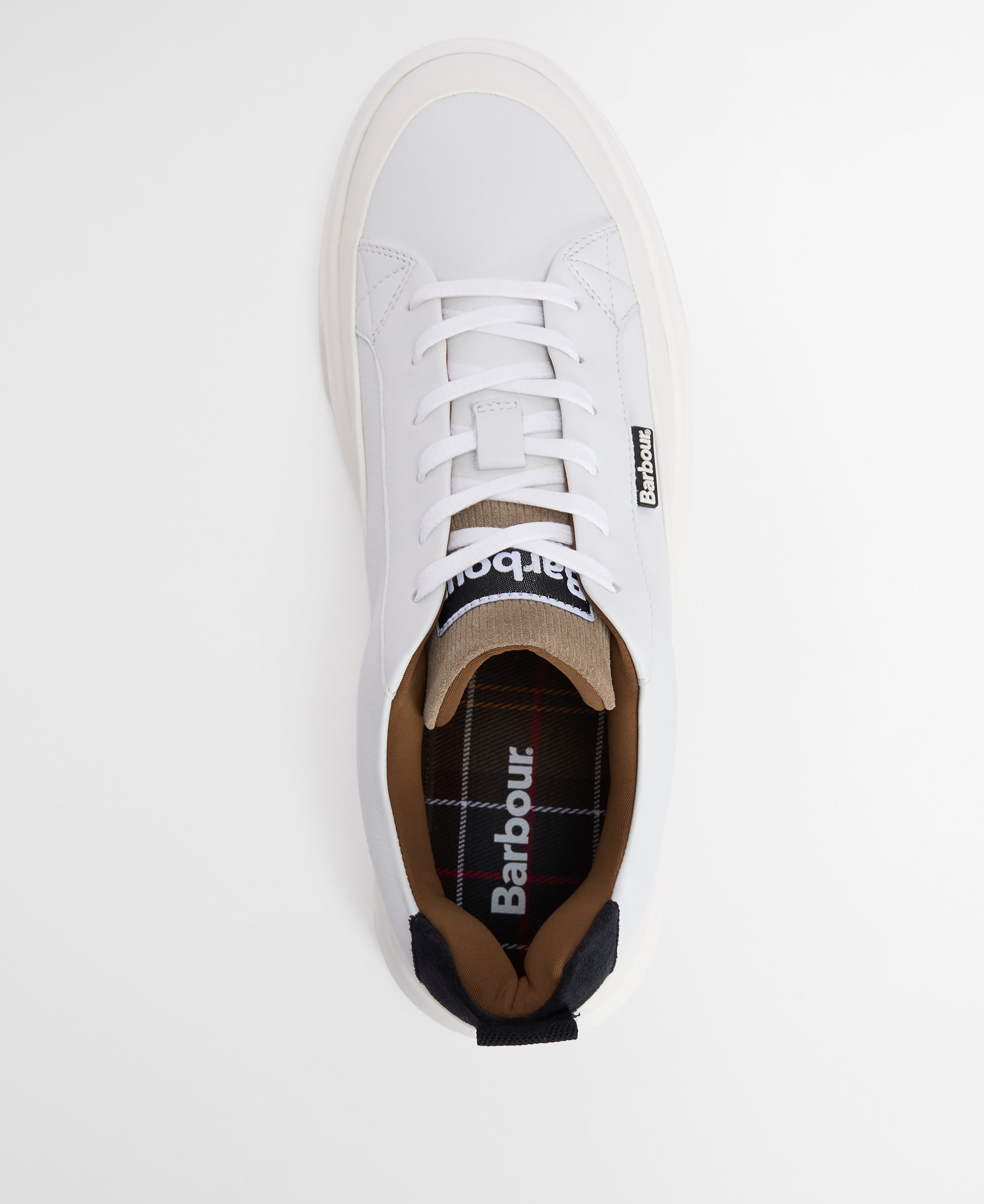 Barbour White/Navy Stripe Stannington Trainer #Colour_White/Navy Stripe