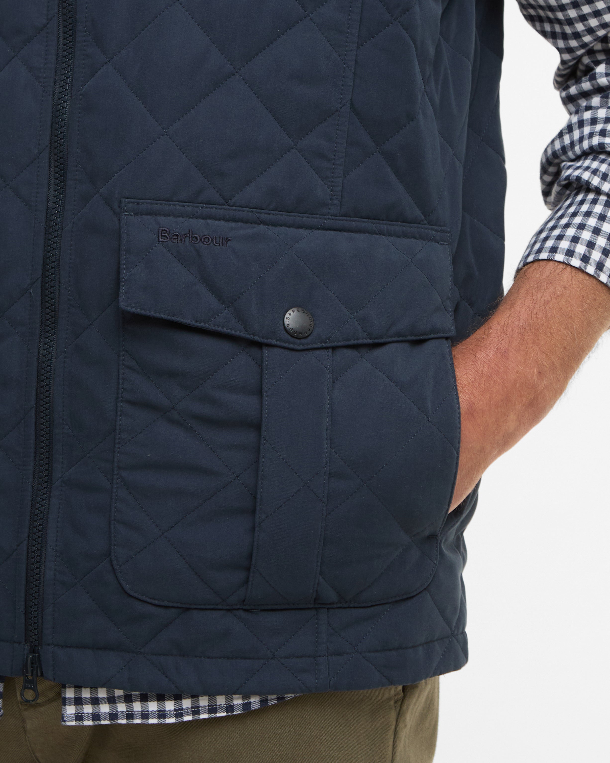 Barbour Navy Sander Quilted Gilet #Colour_Navy